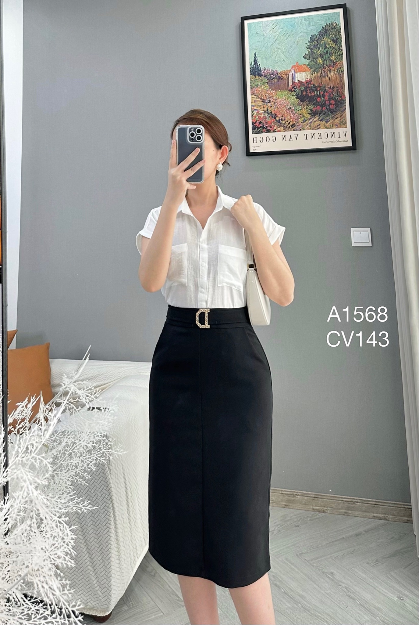 CV143 chân váy đai D 2 lớp