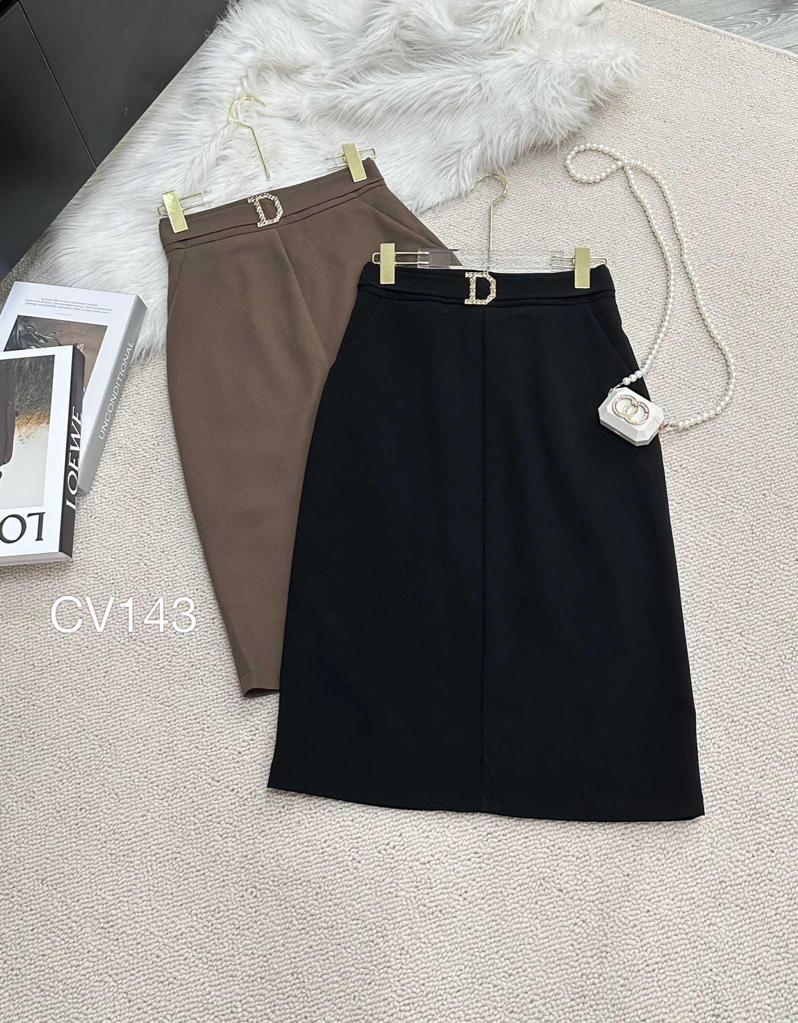 CV143 chân váy đai D 2 lớp