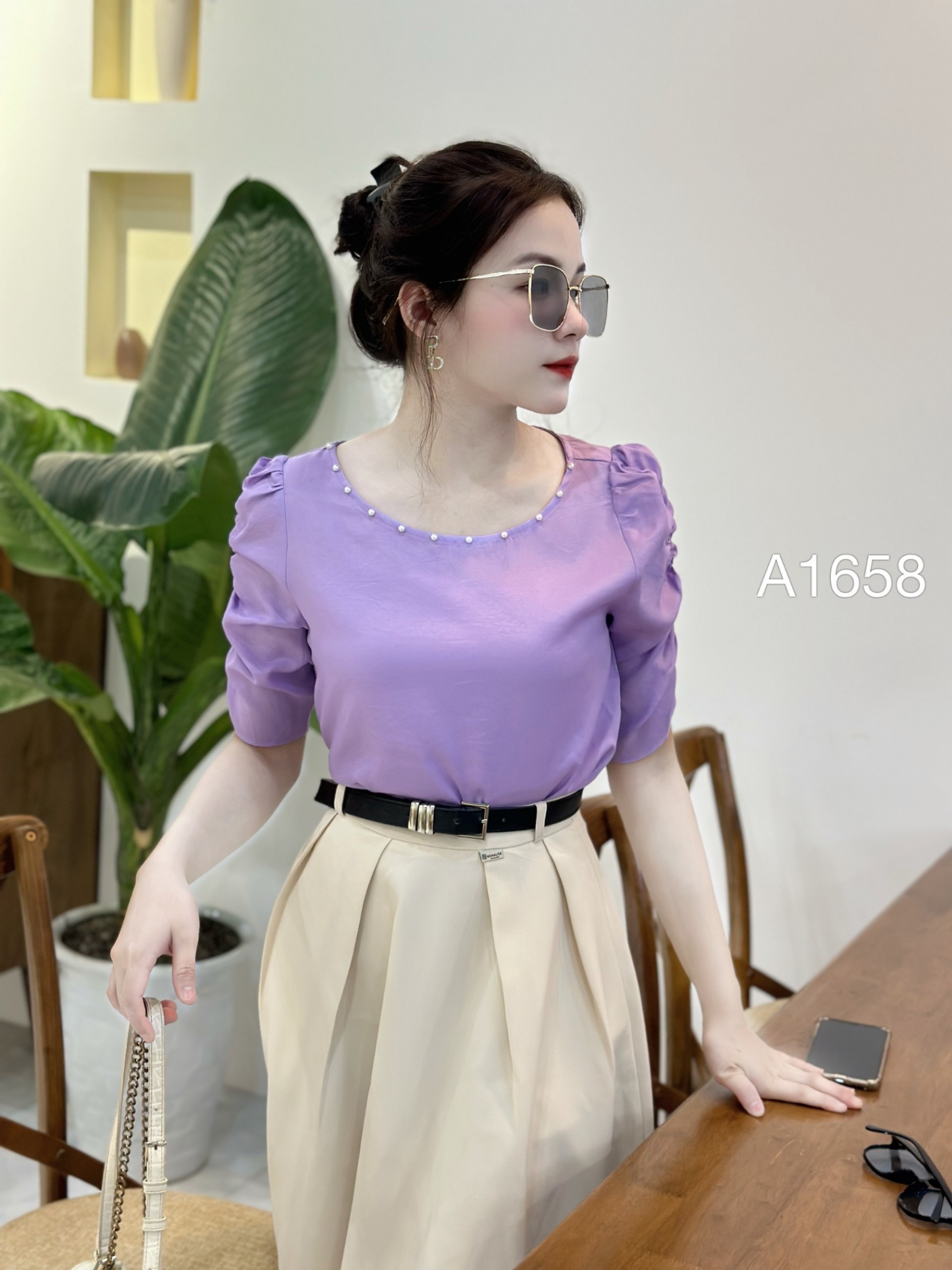 A1658 áo cổ thuyền ngọc