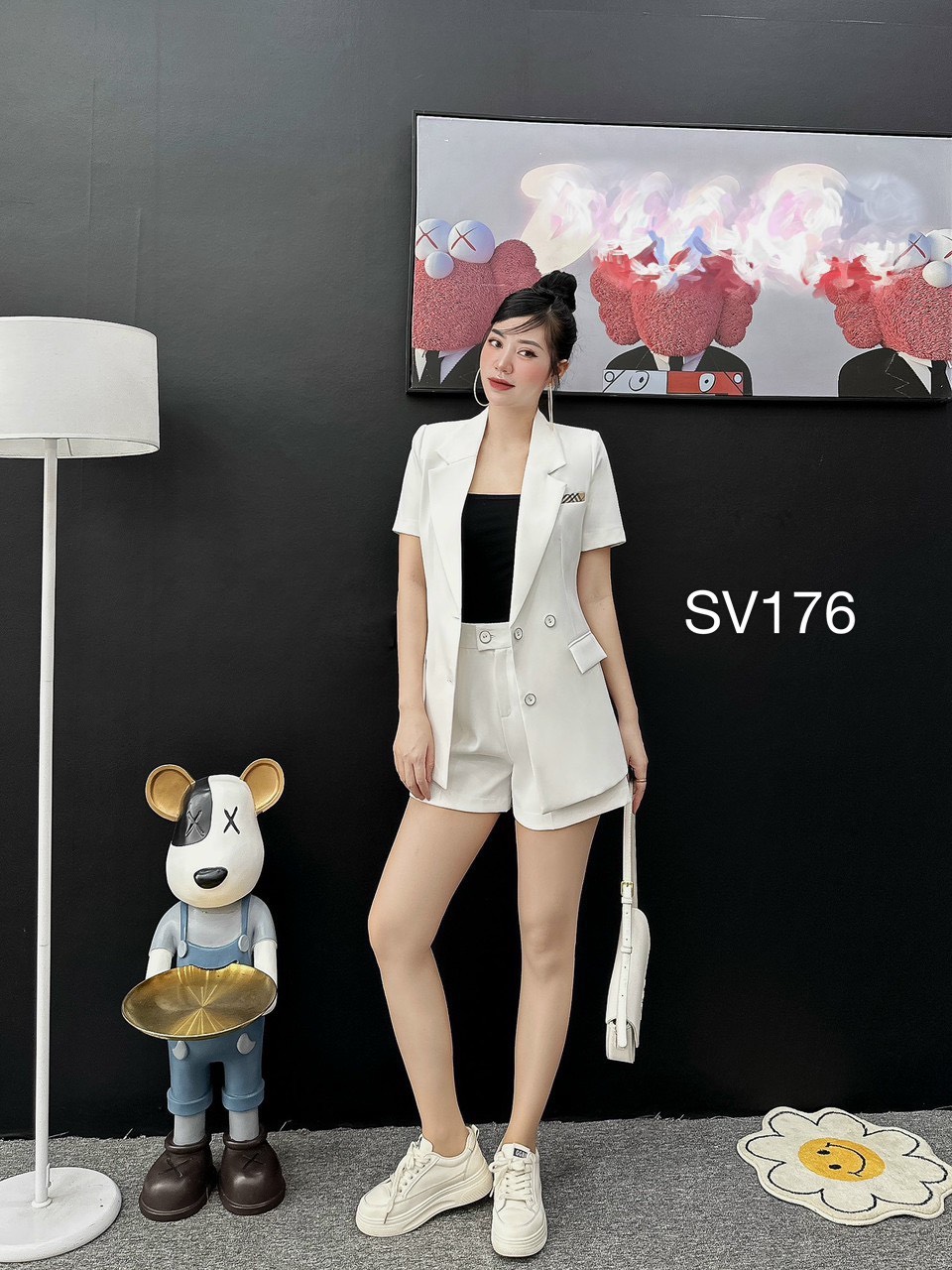 Bộ Vest nữ ngắn tay phối quần short phong cách Hàn Quốc - Hanyza Store