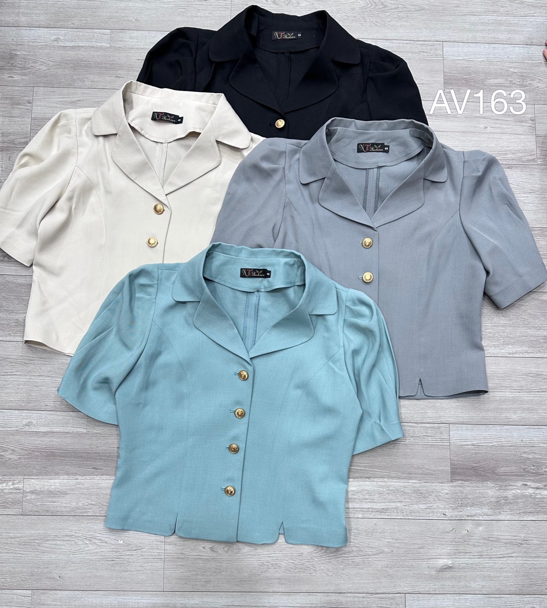 AV163 áo vest khuy đồng