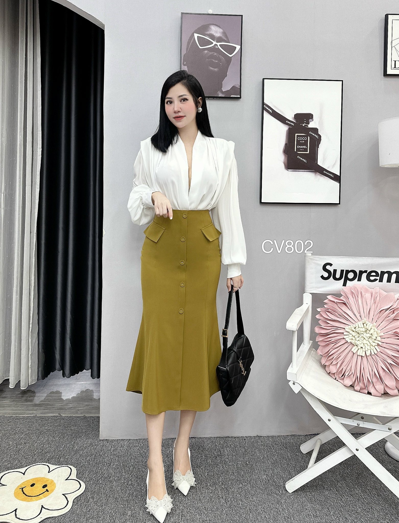 CV802 CV đuôi cá 2 nắp túi