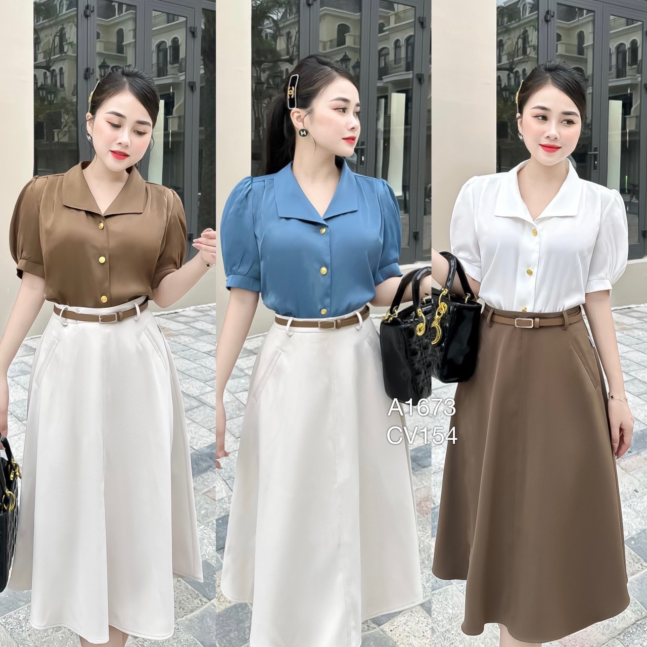 CV154 cv xòe 2 lớp kèm đai