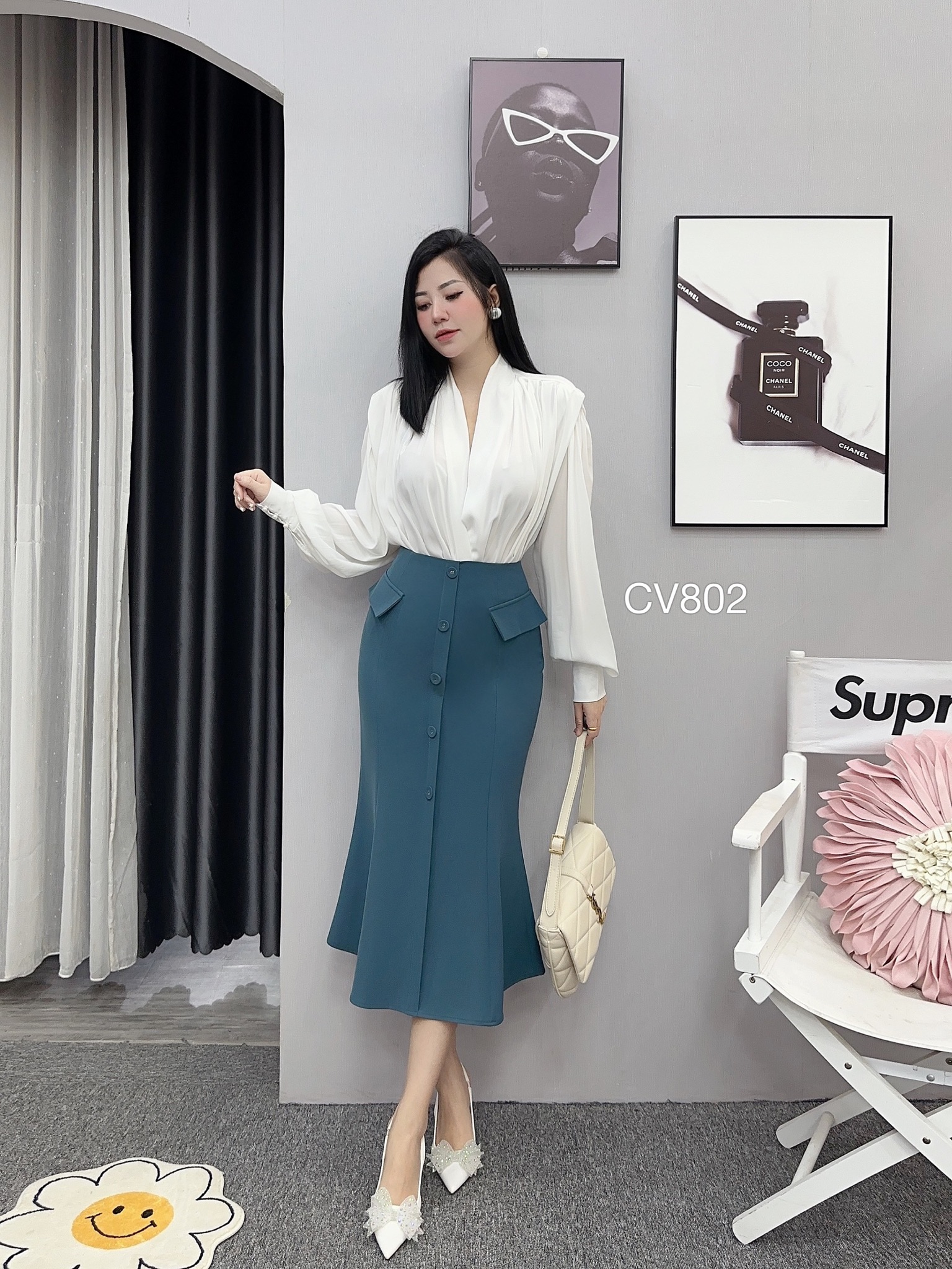 CV802 CV đuôi cá 2 nắp túi