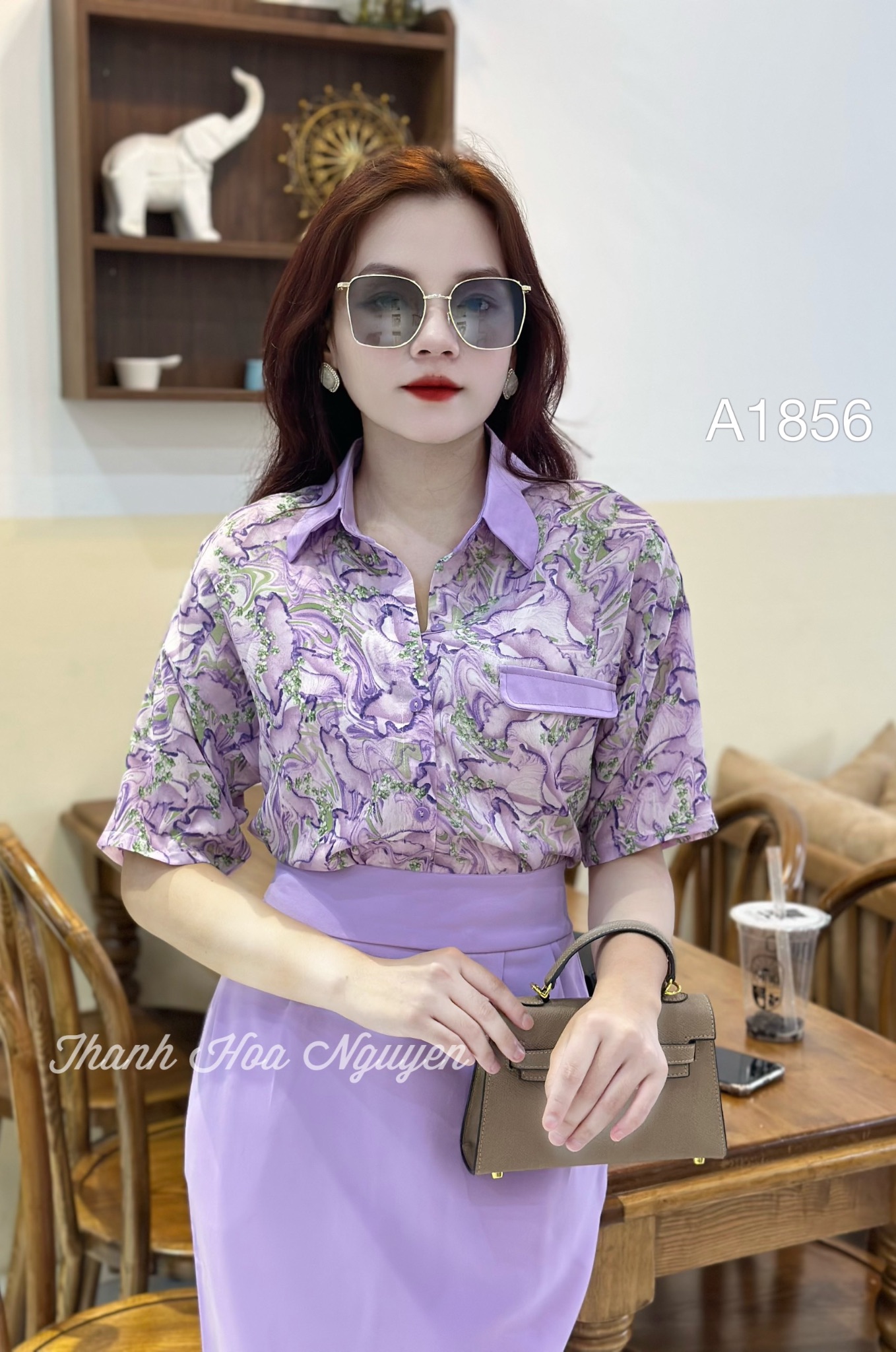 A1856 áo cổ bướm tay lửng