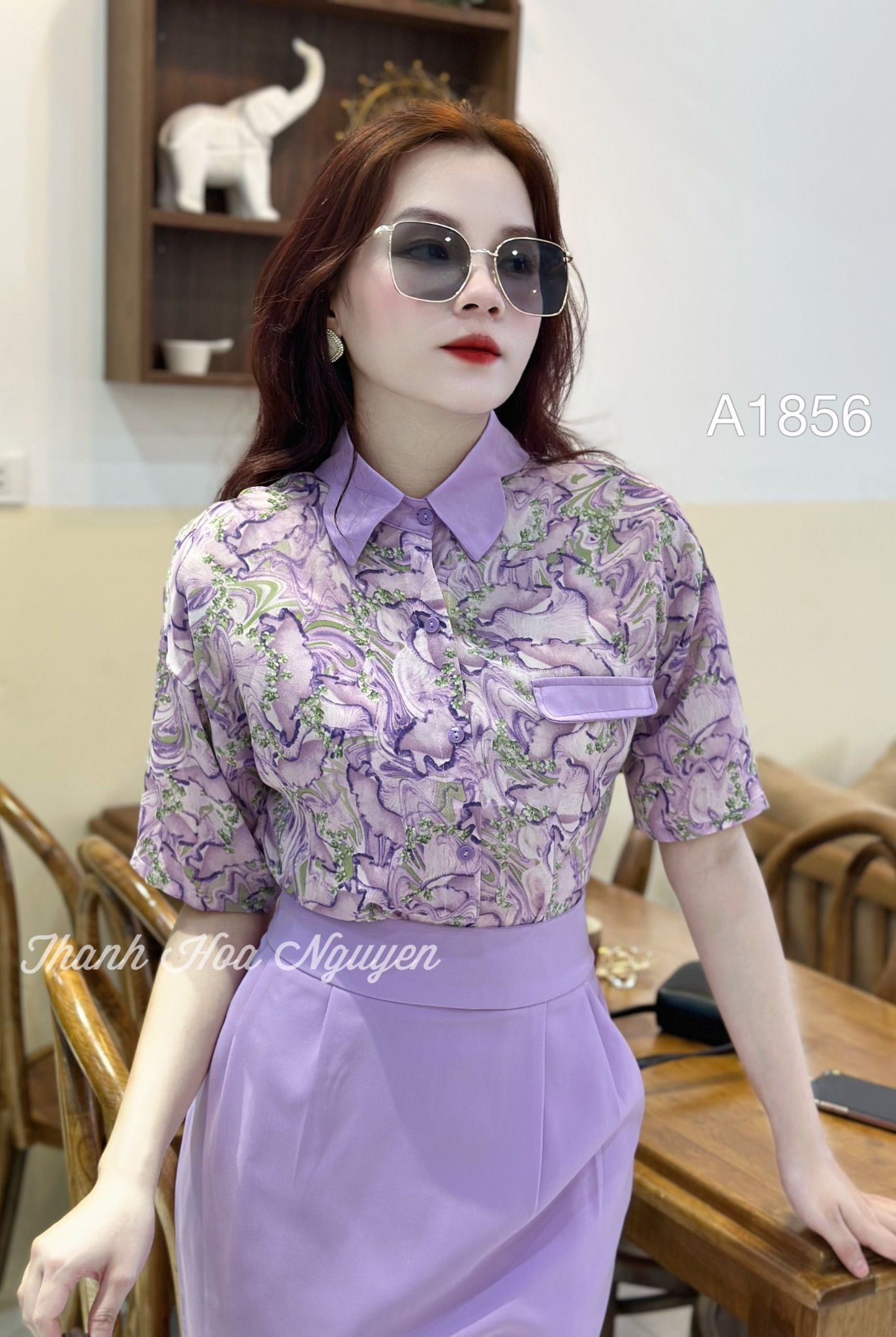 A1856 áo cổ bướm tay lửng