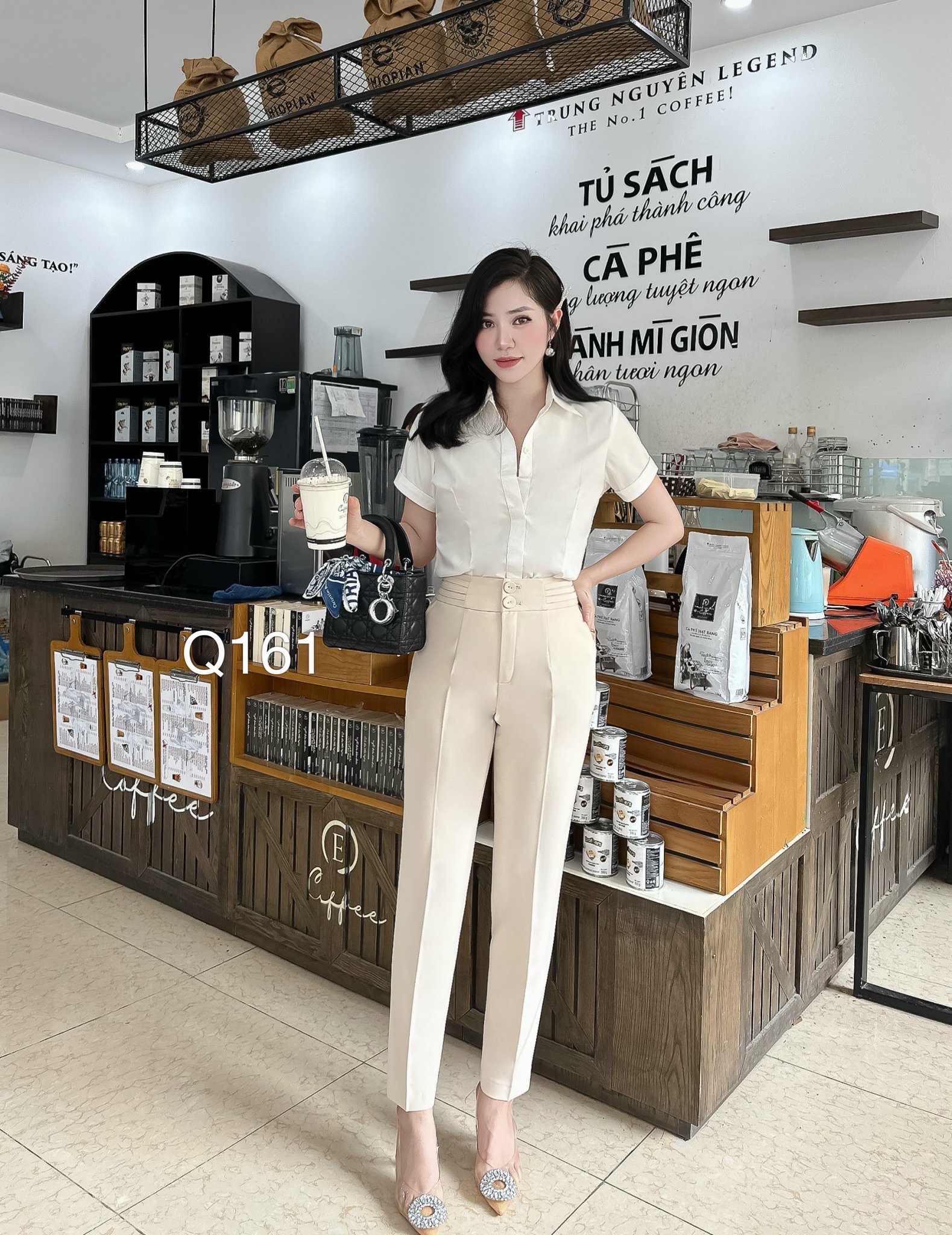 Q161 Quần baggy ly cạp 2 cúc