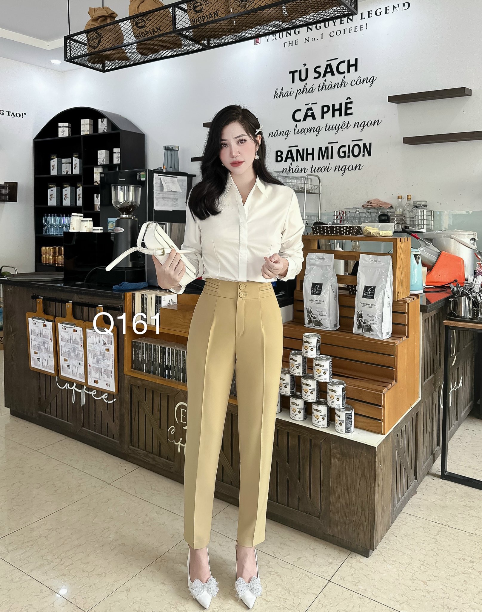 Q161 Quần baggy ly cạp 2 cúc