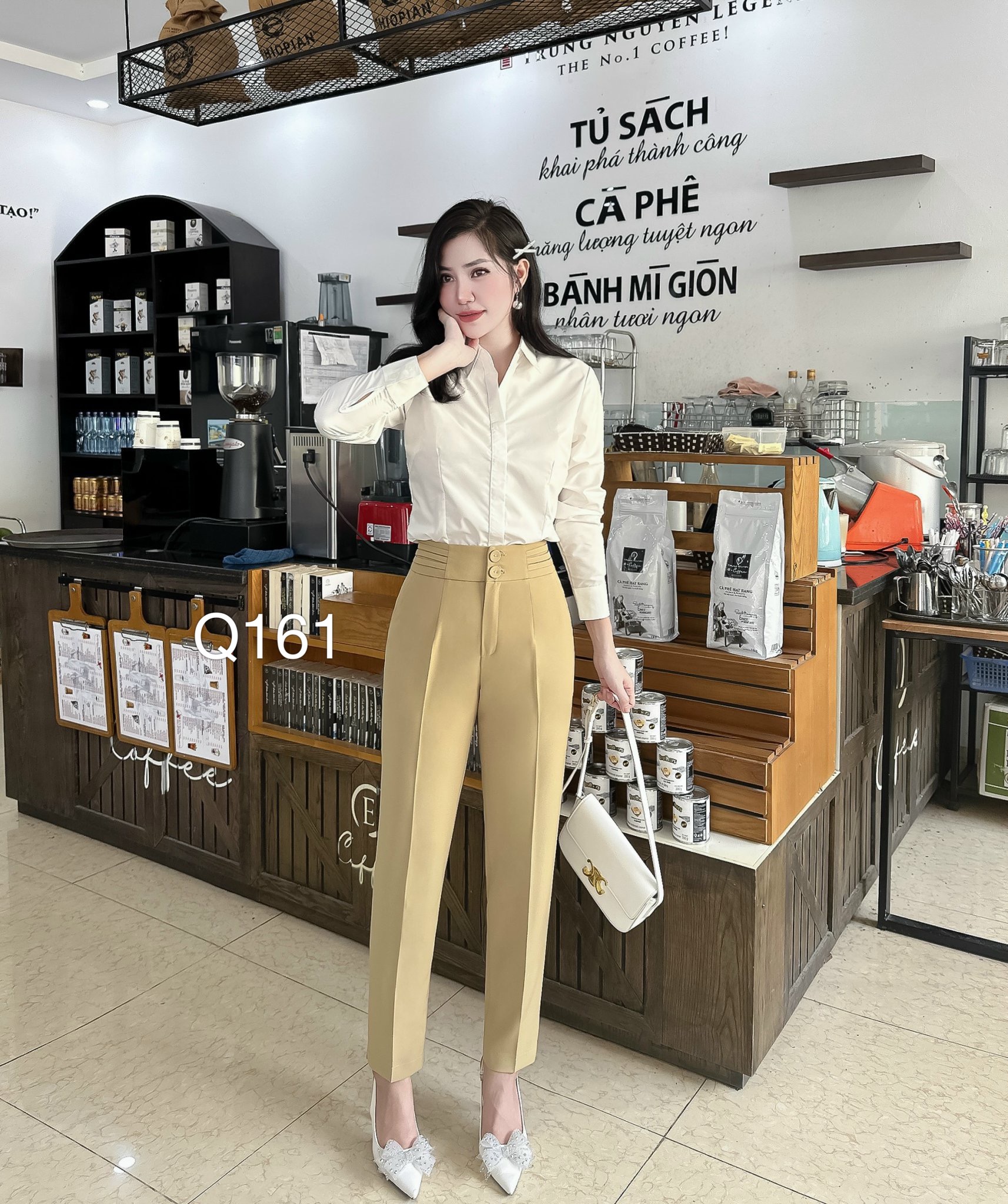 Q161 Quần baggy ly cạp 2 cúc