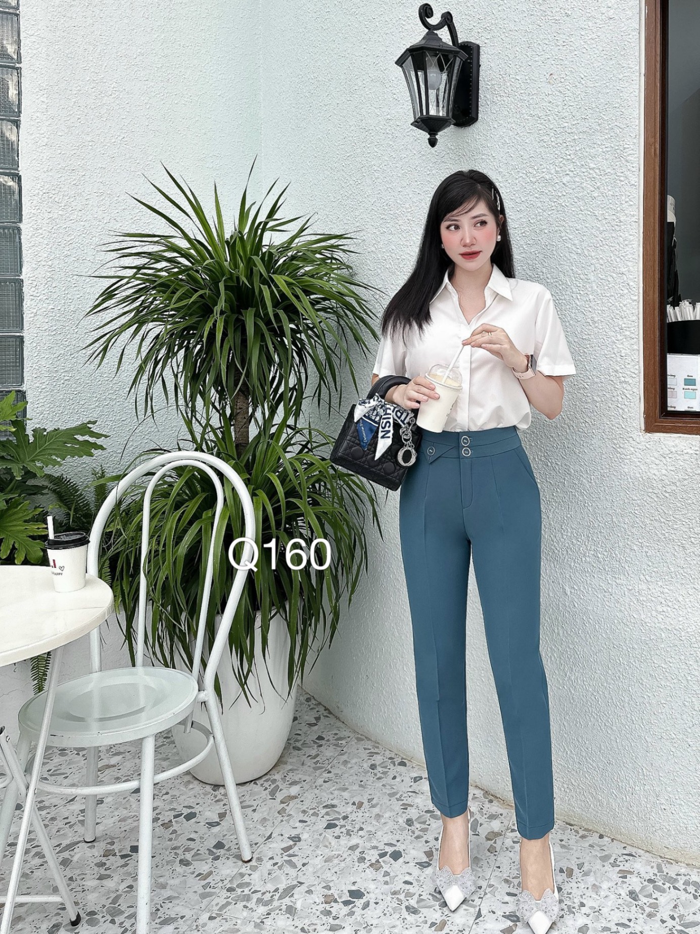 Q160 quần baggy khuy tam giác