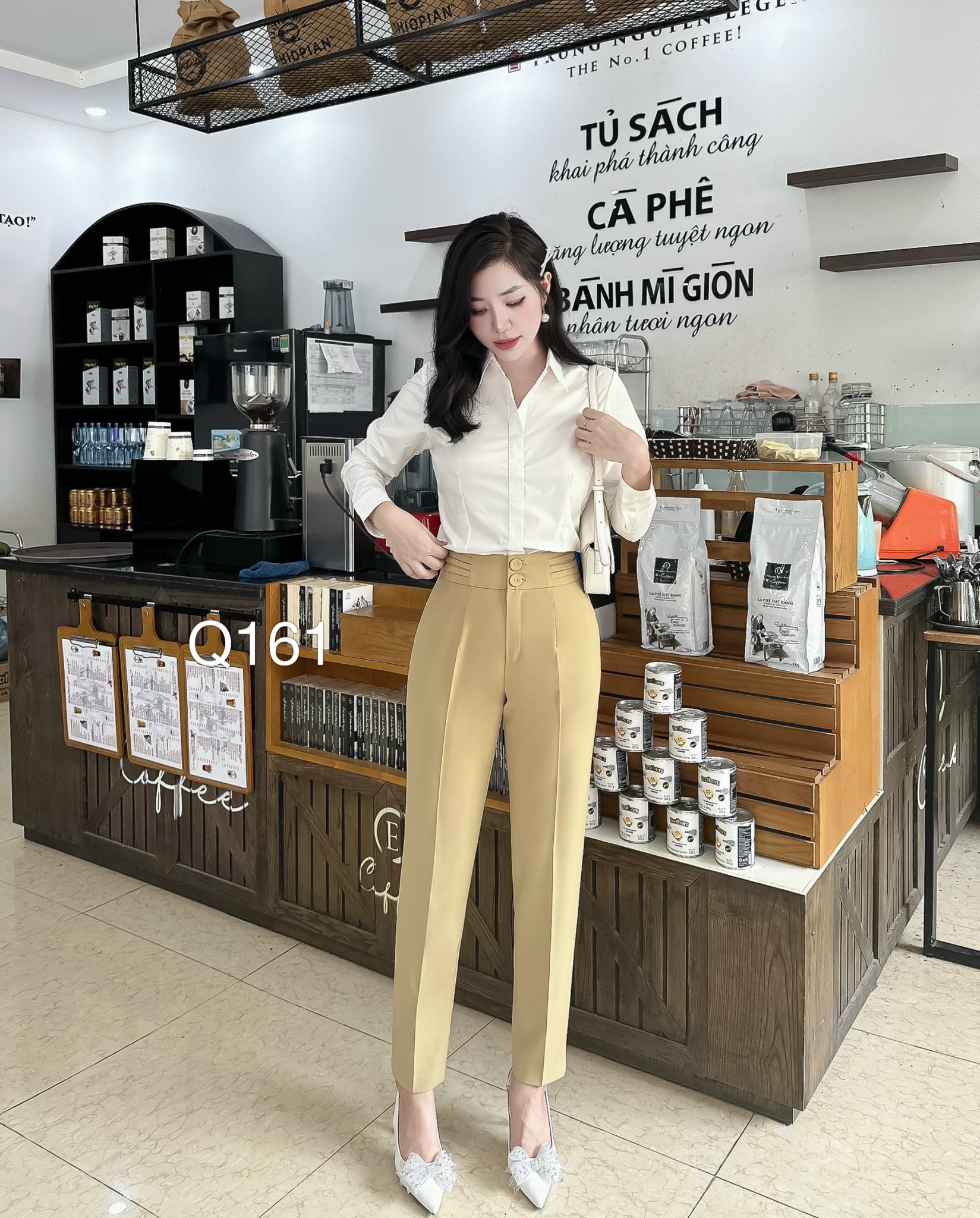 Q161 Quần baggy ly cạp 2 cúc