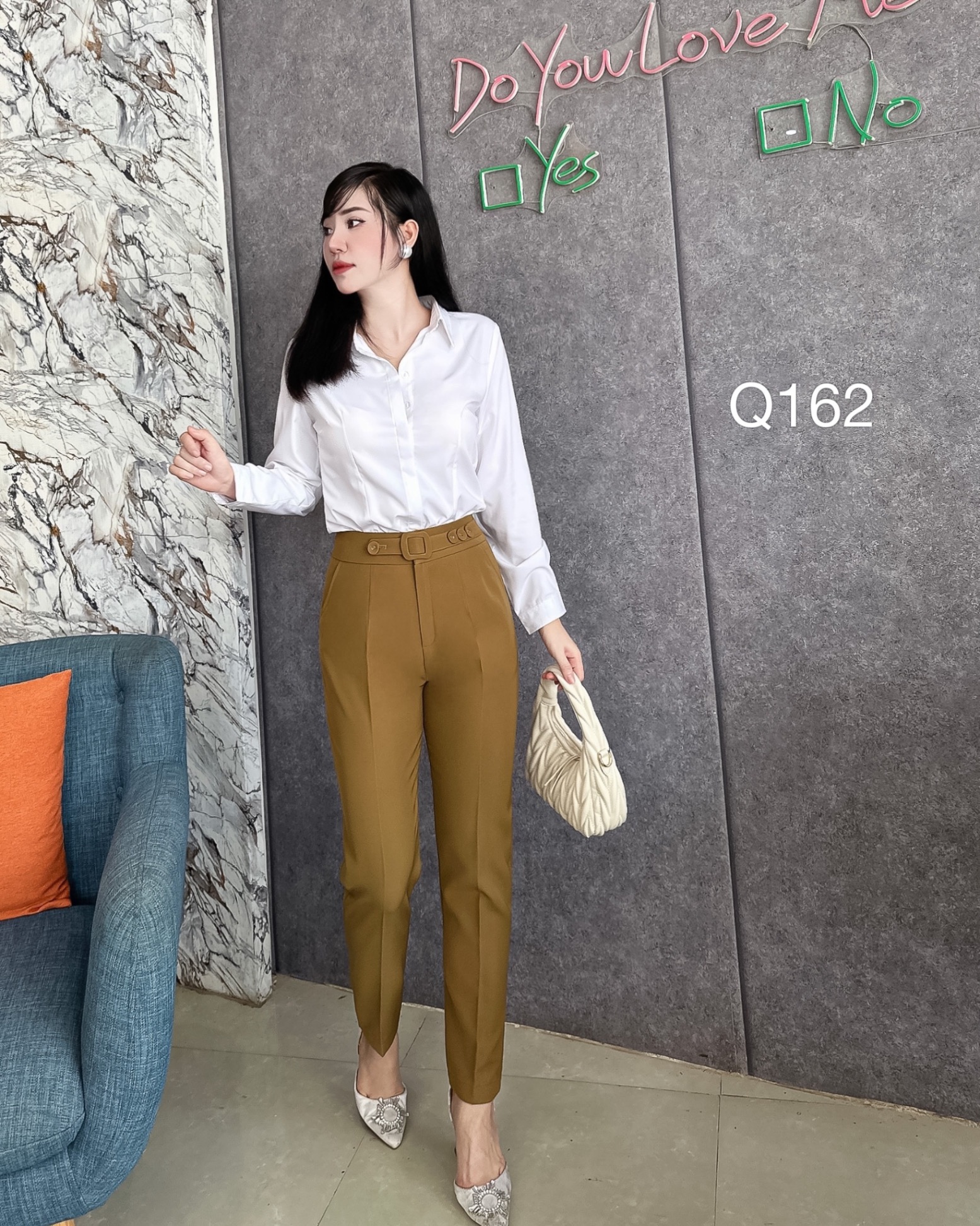 Q162 quần baggy đai cúc bọc