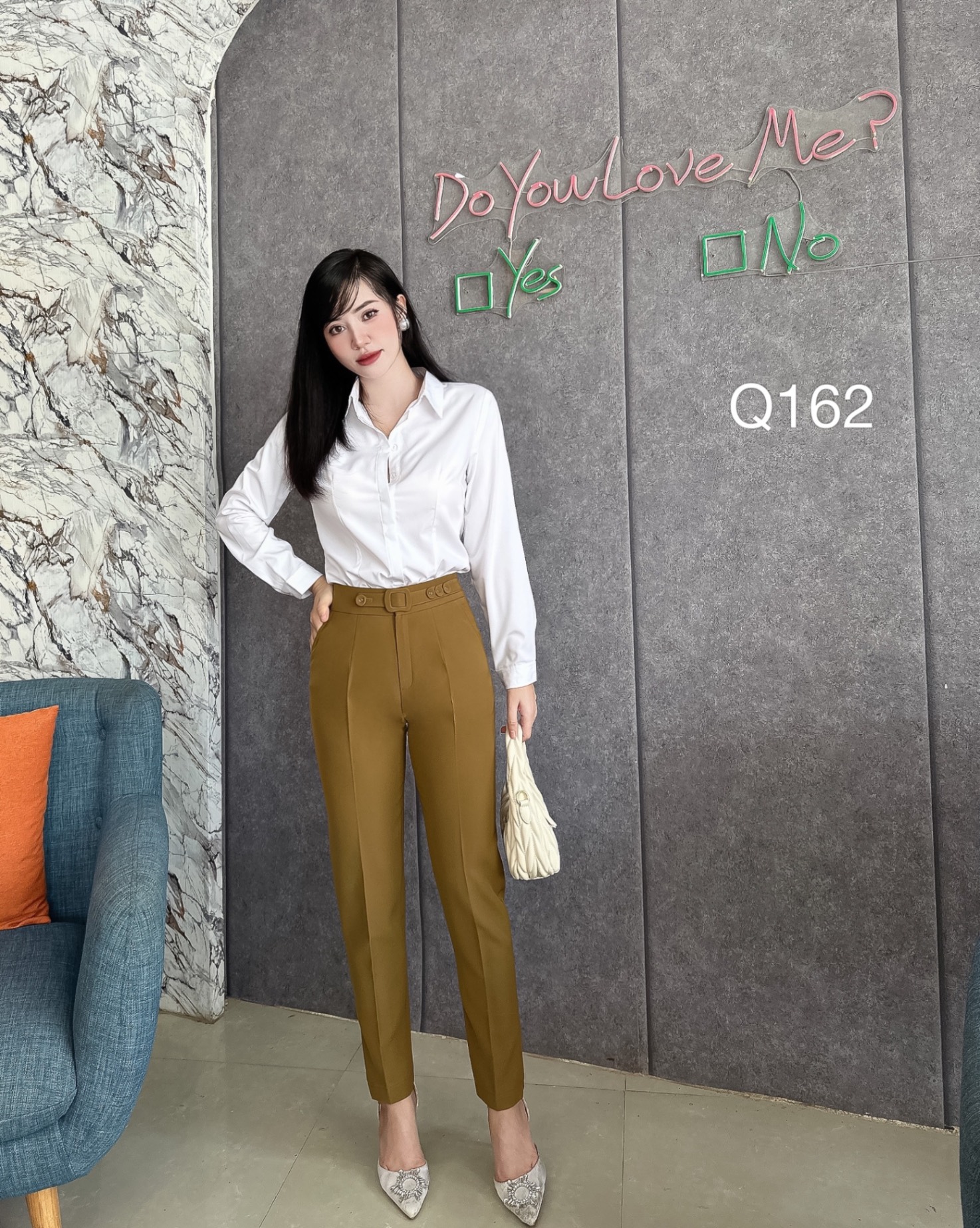 Q162 quần baggy đai cúc bọc