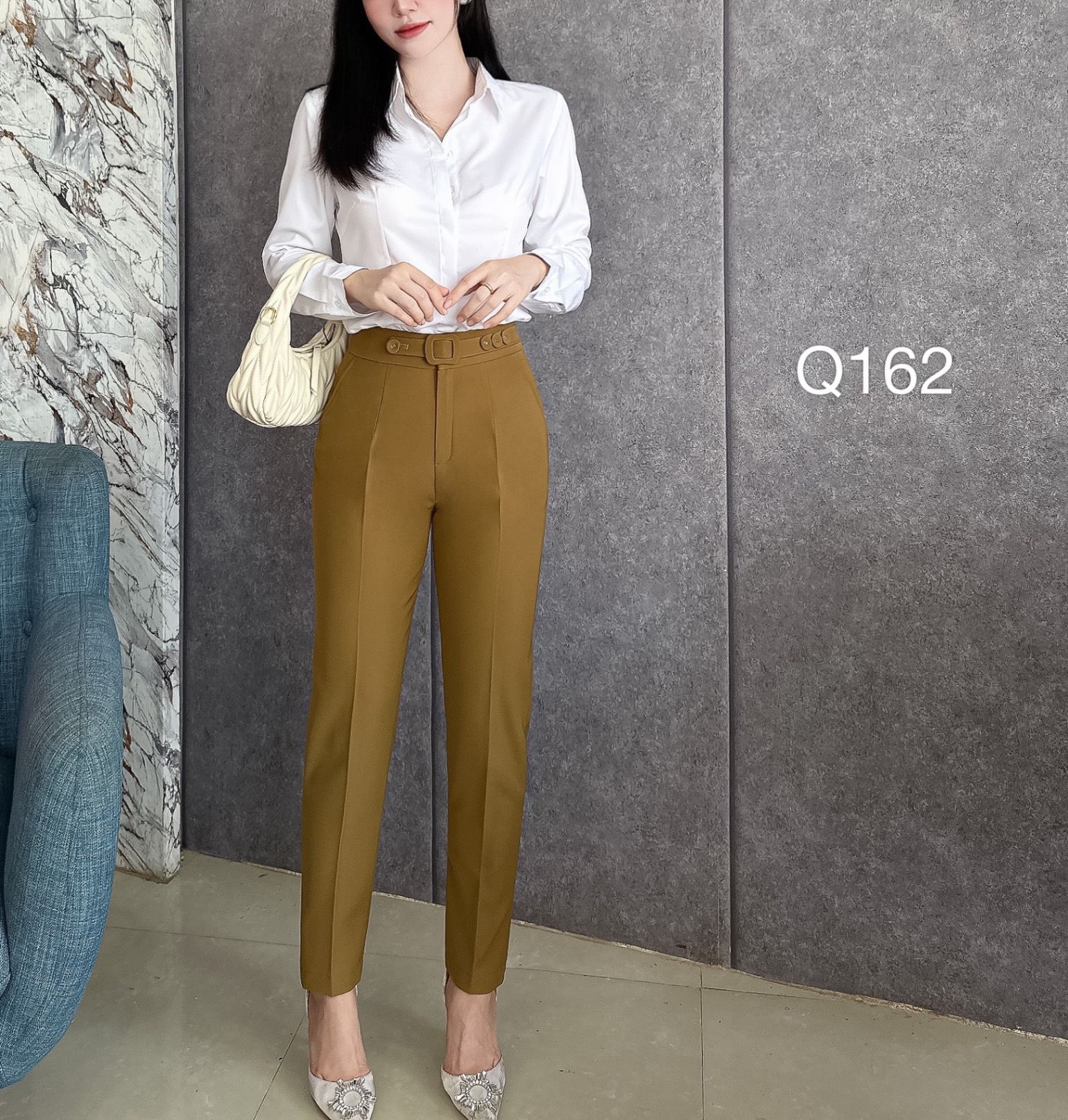 Q162 quần baggy đai cúc bọc