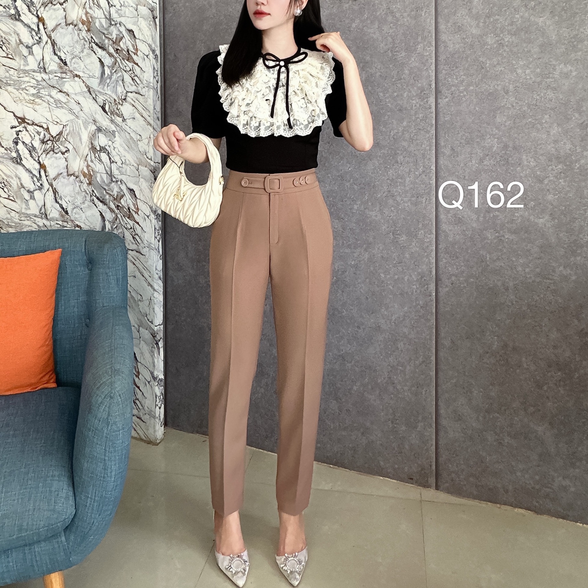 Q162 quần baggy đai cúc bọc