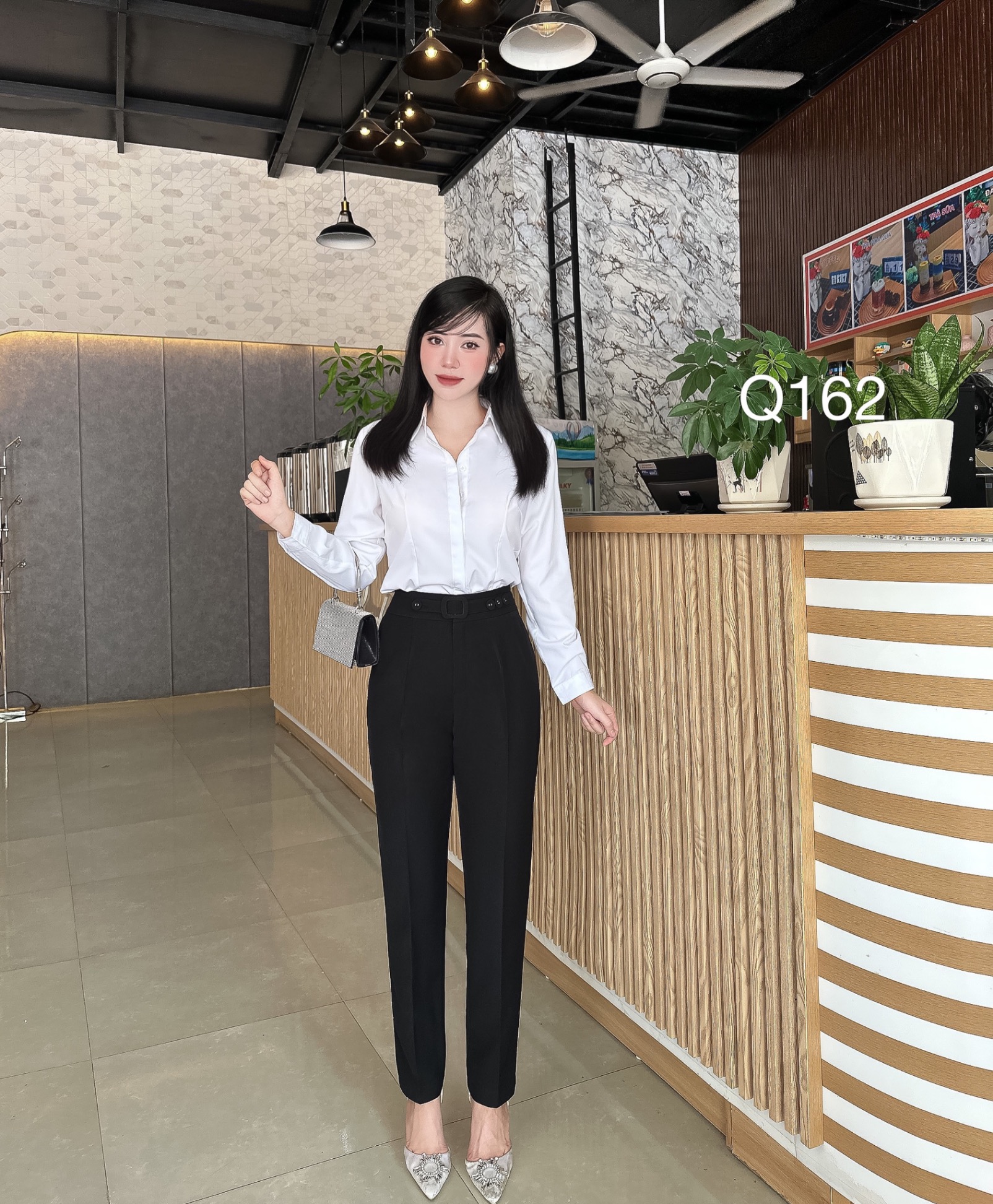 Q162 quần baggy đai cúc bọc