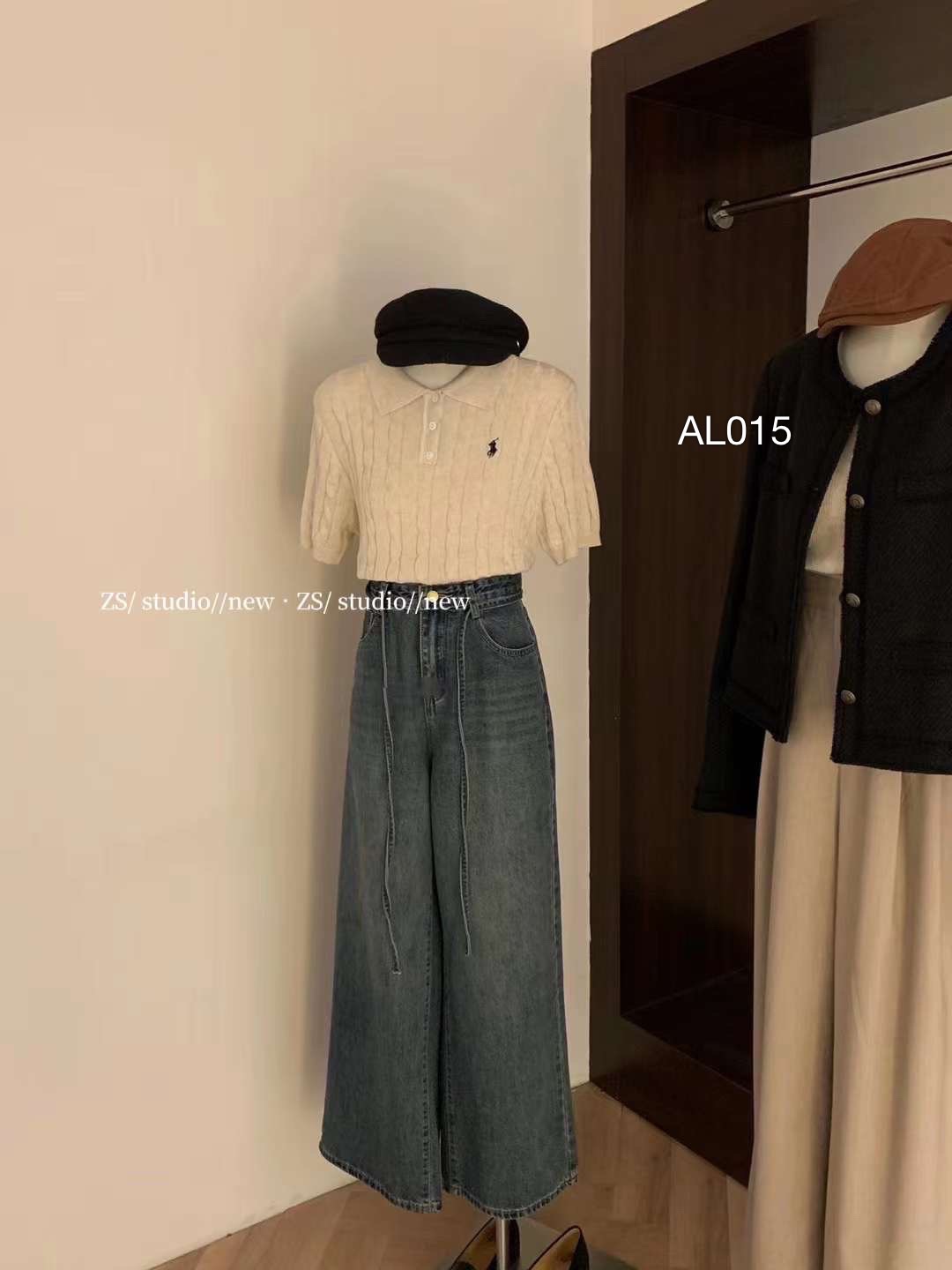 AL015 len polo thêu ngựa