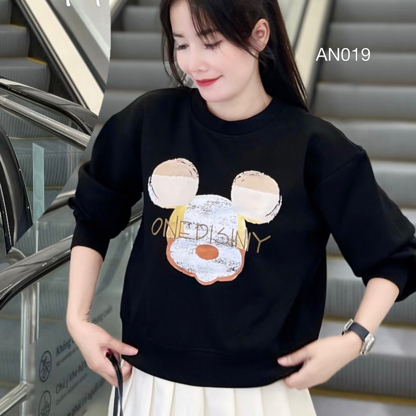 AN019 áo nỉ đầu mickey