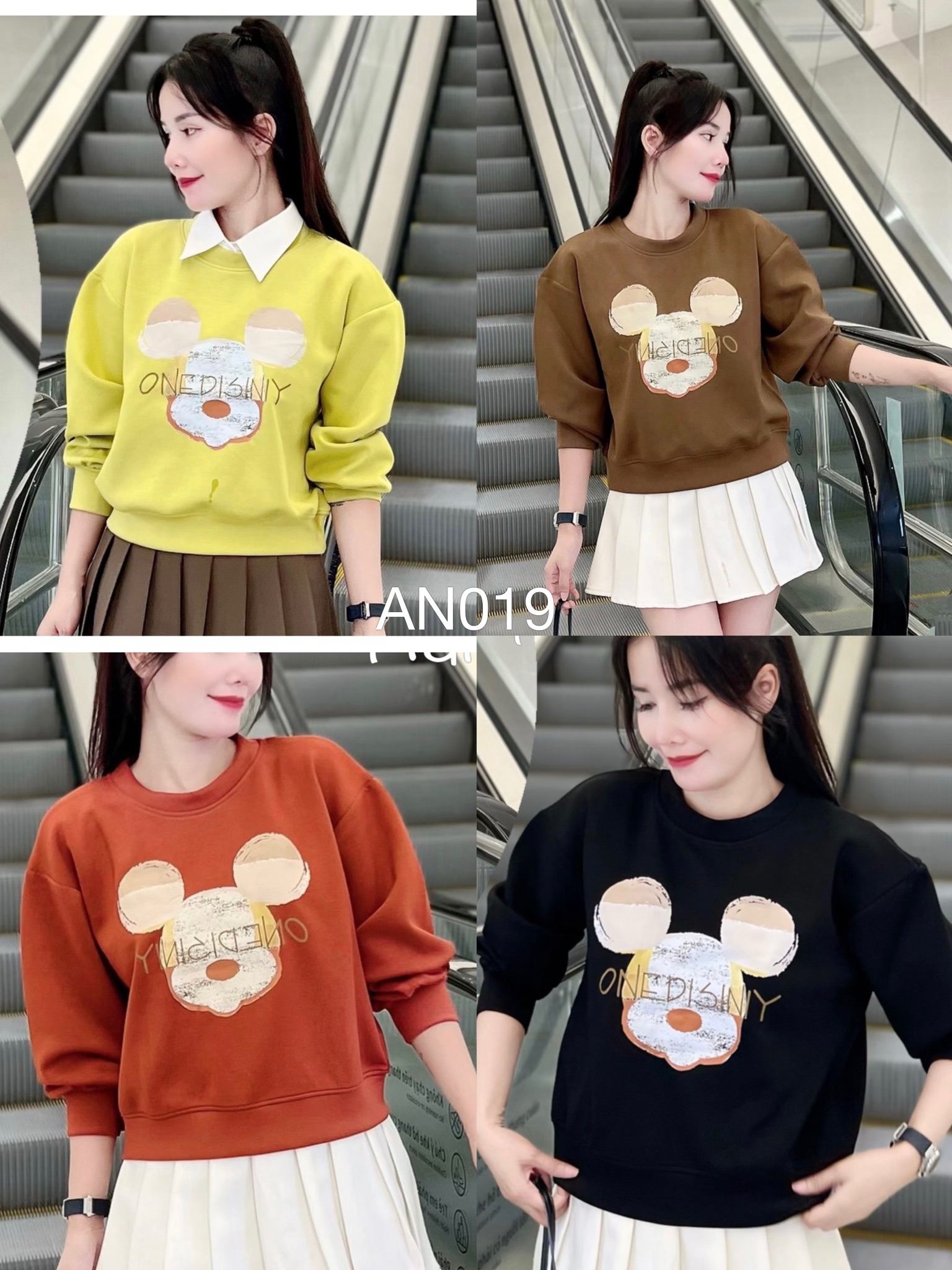 AN019 áo nỉ đầu mickey