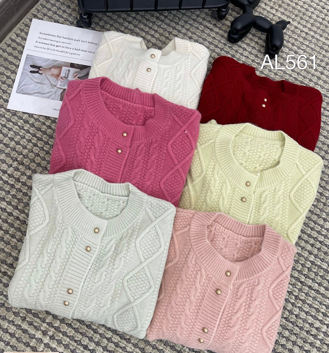 AL561 áo cardigan xoắn thừng