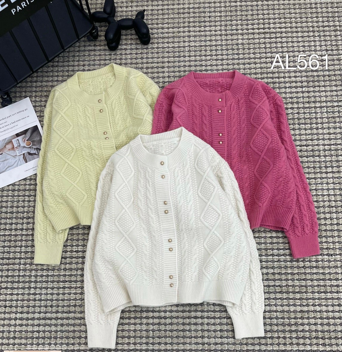 AL561 áo cardigan xoắn thừng