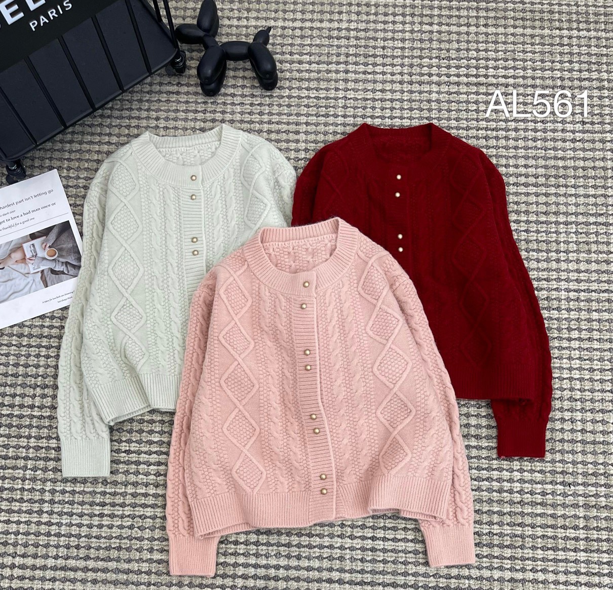 AL561 áo cardigan xoắn thừng