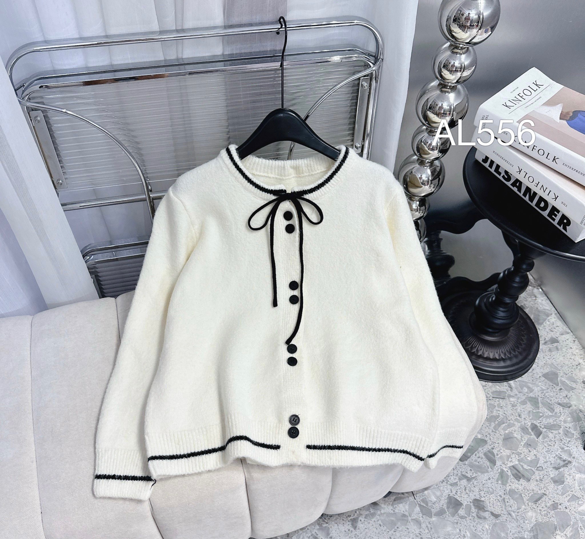 AL556 áo cardigan viền 2 cúc liền