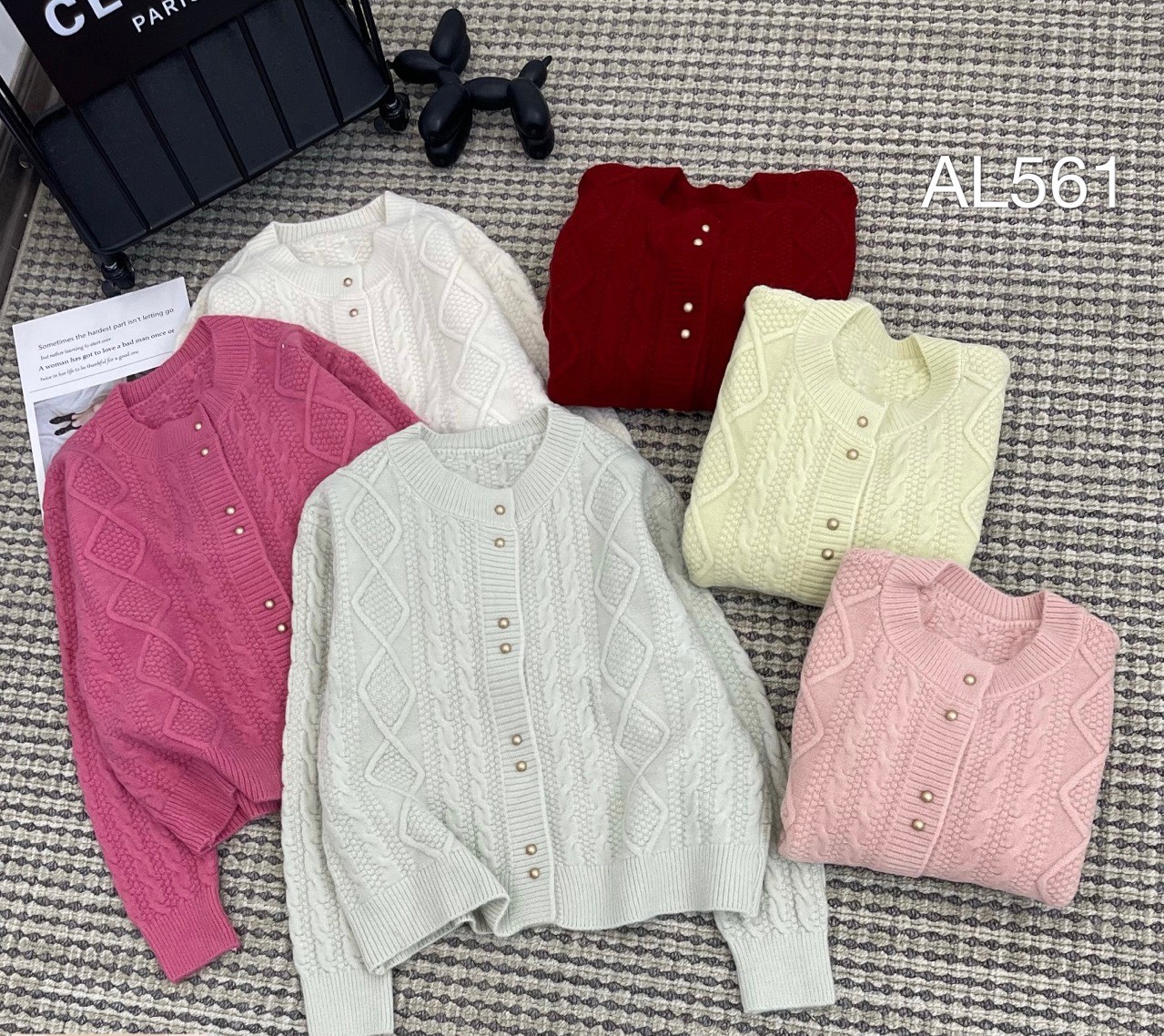 AL561 áo cardigan xoắn thừng