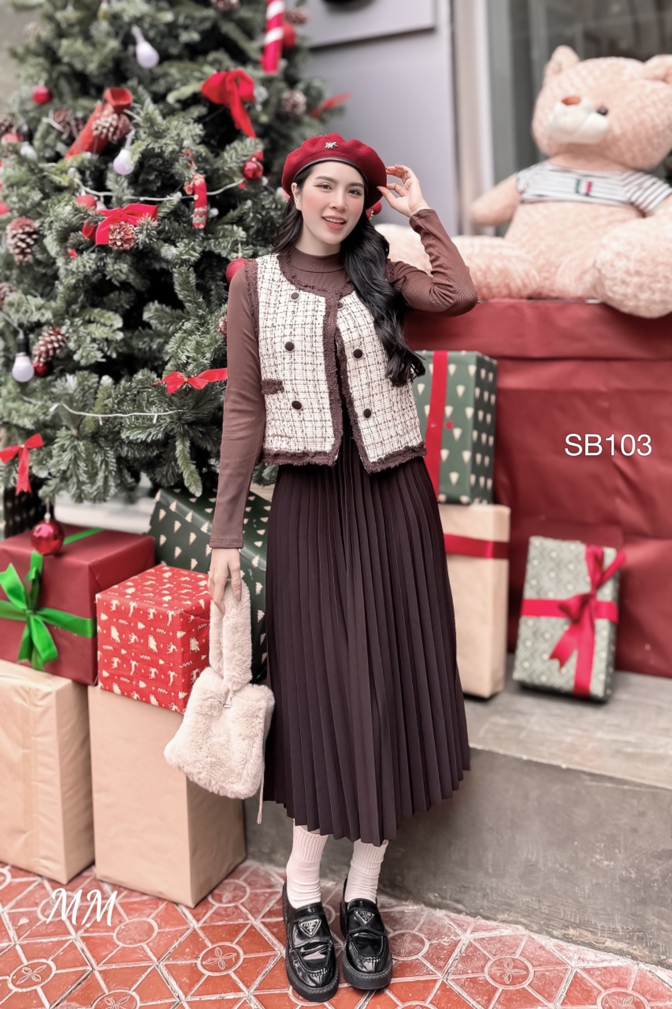 Áo gile len nữ họa tiết caro nhiều màu - Len05 - Áo len | ThờiTrangNữ.vn