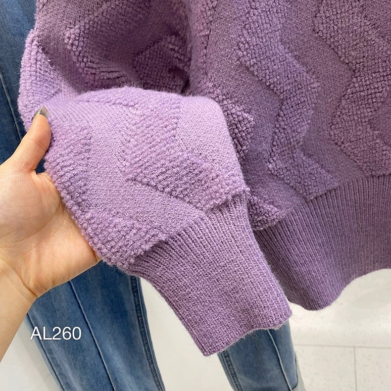 AL260 áo Cardigan len phối sóng dọc