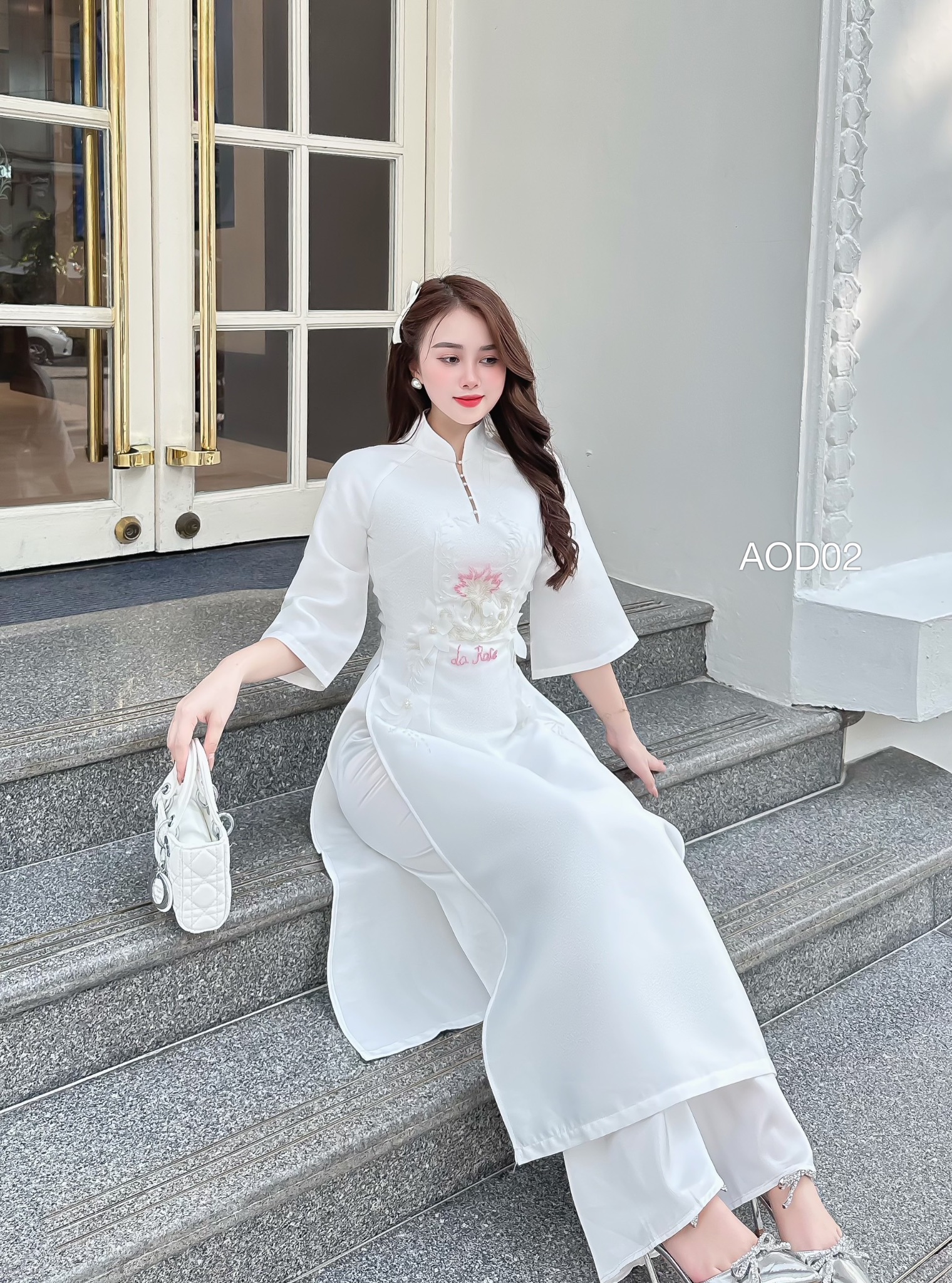 AOD02 set áo dài Tapta cúc ngọc