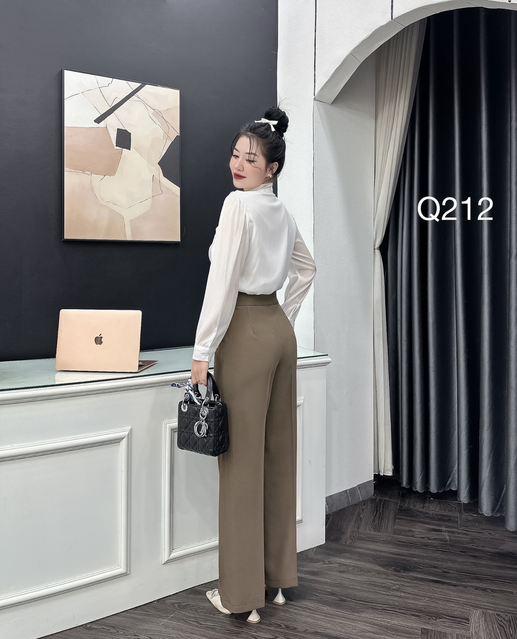 Q212 quần xuông 2 cúc bọc cạp kèm tag