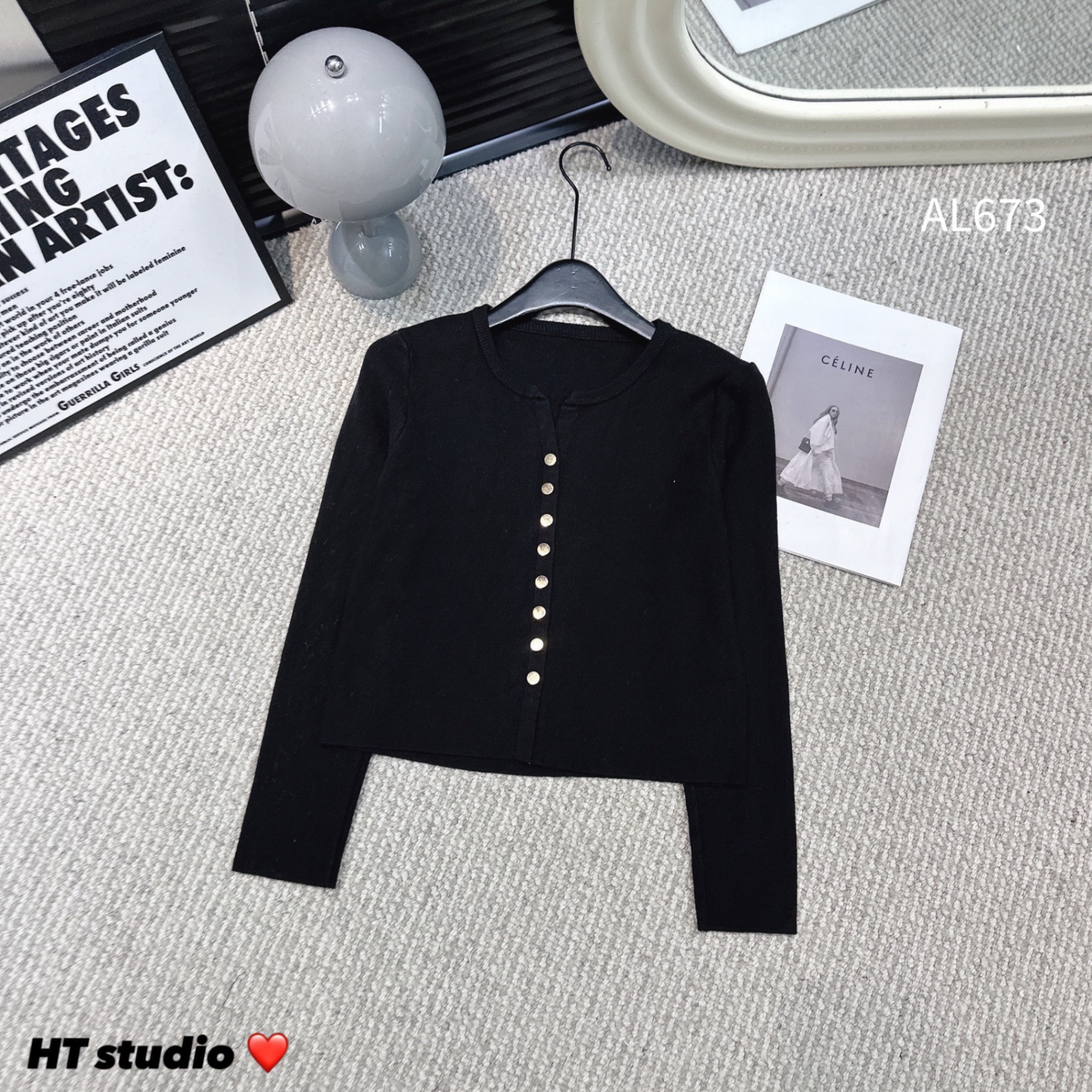 AL673 áo cardigan 8 cúc dọc