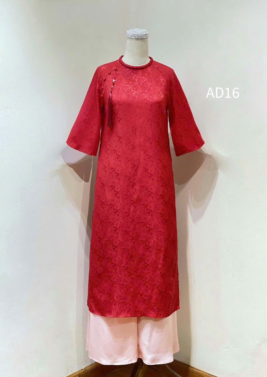 AD160 áo dài gấm nổi