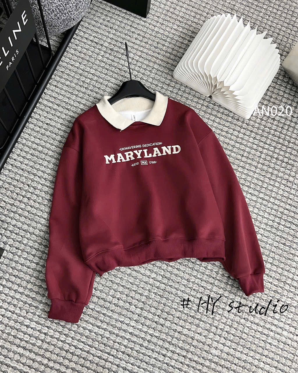 AN020 áo nỉ bẻ cổ MARYLAND