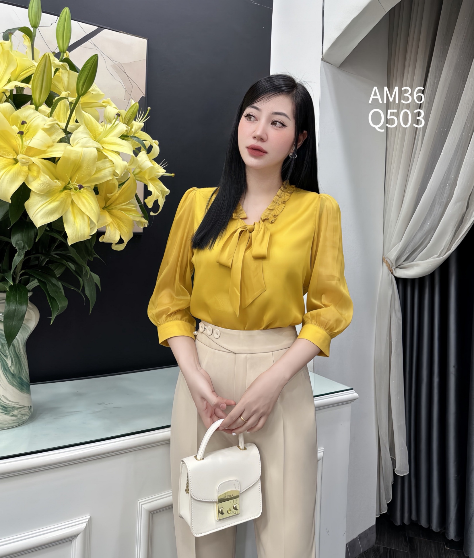 Q503 quần baggy 3 cúc lệch