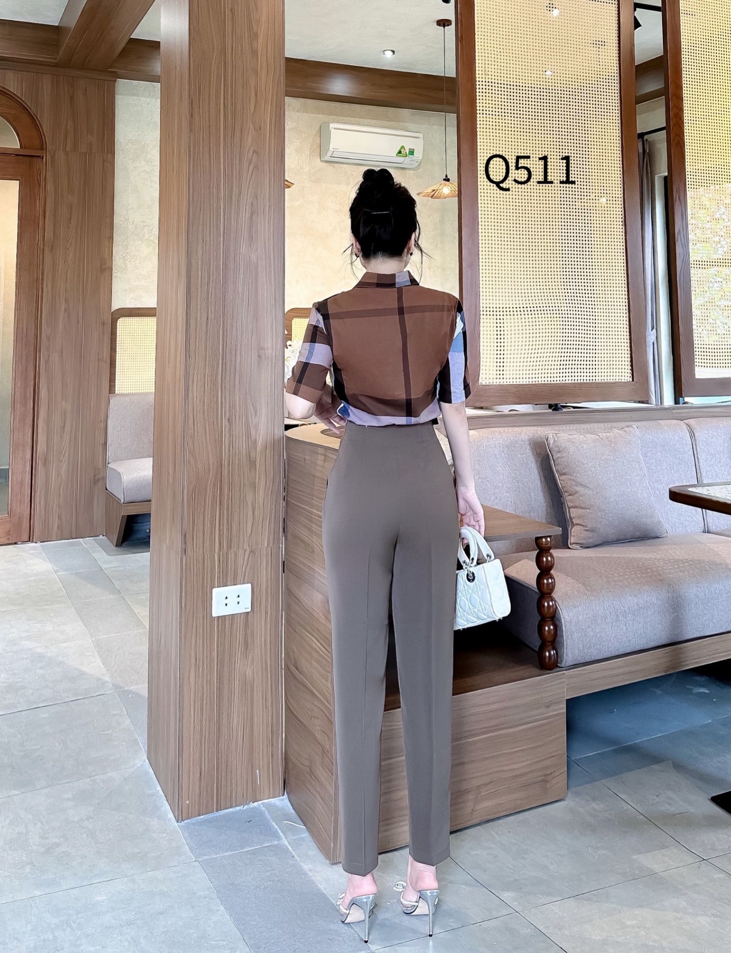 Q511 quần baggy đai vuông lệch