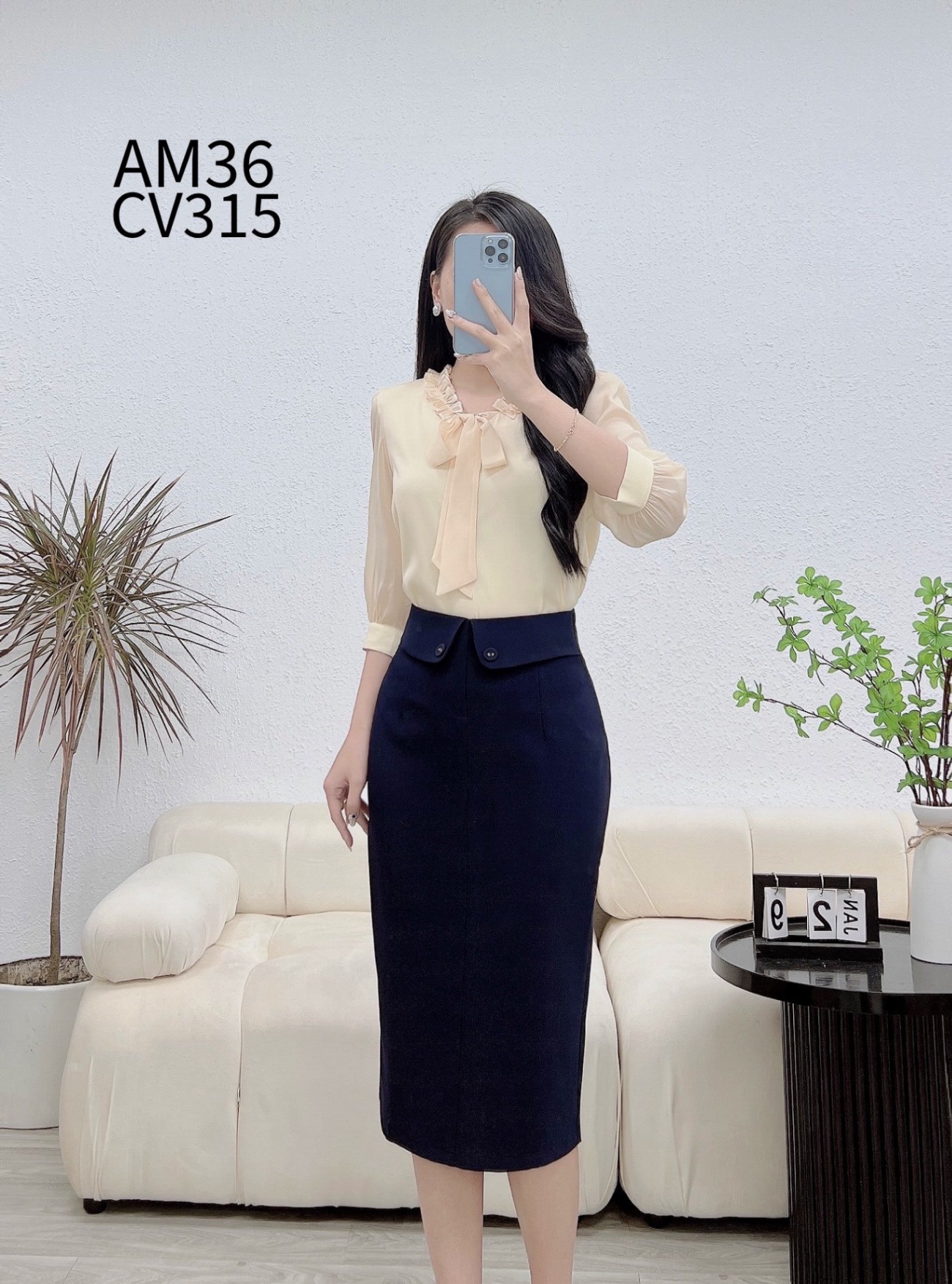 CV315 CV bút chì 2 vạt cúc