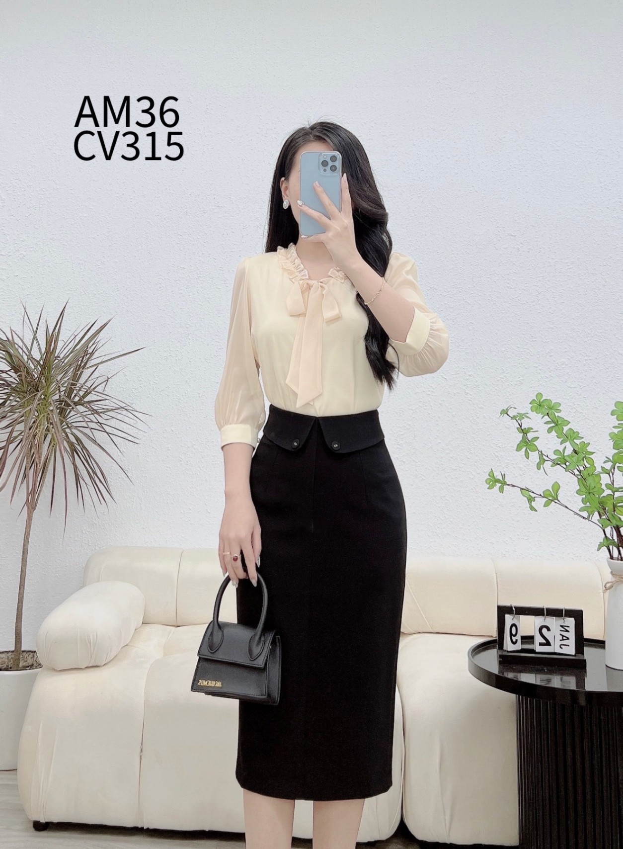 CV315 CV bút chì 2 vạt cúc