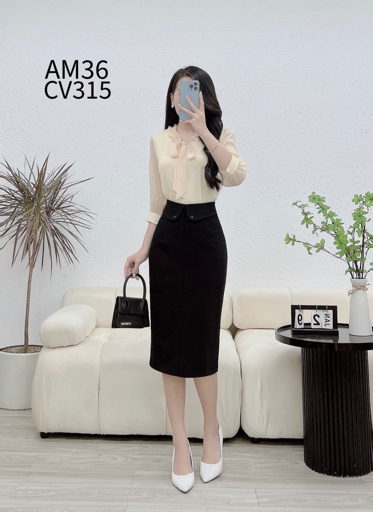 CV315 CV bút chì 2 vạt cúc