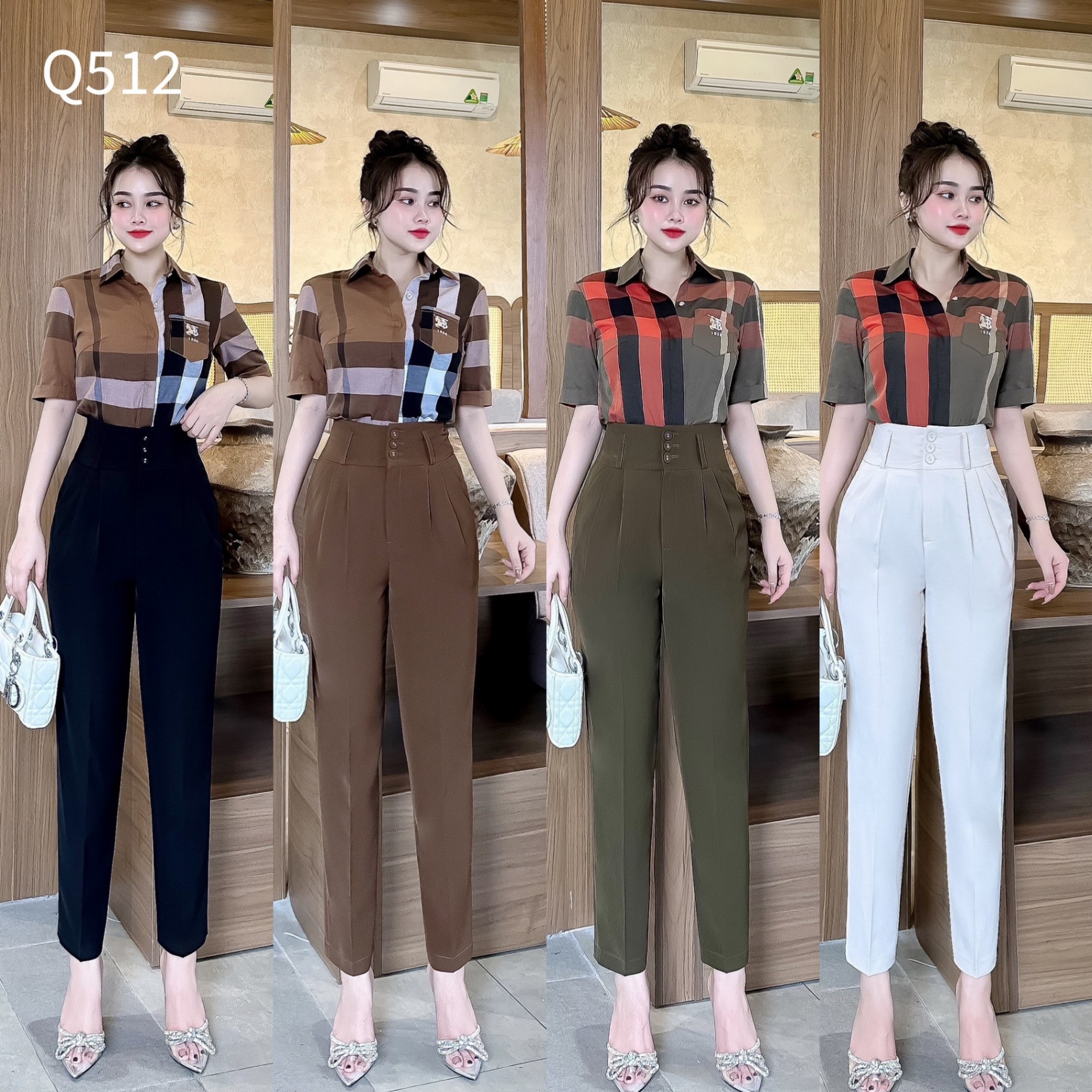 Q512 quần baggy 3 cúc dọc