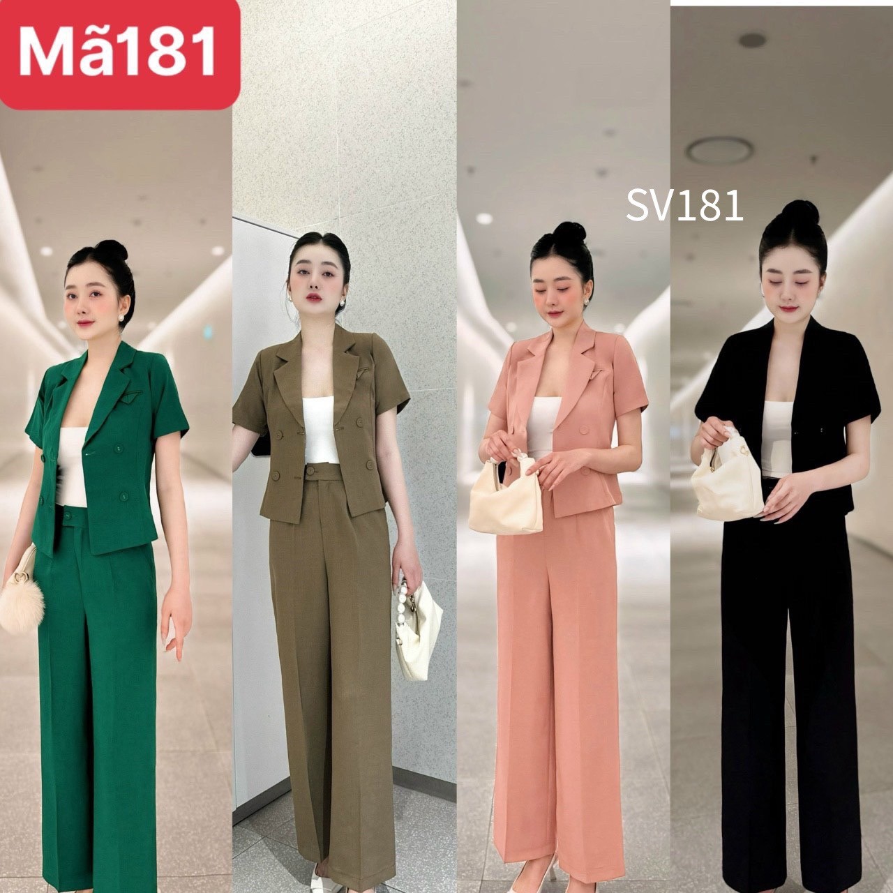 SV181 set vest áo tay cộc quần xuông