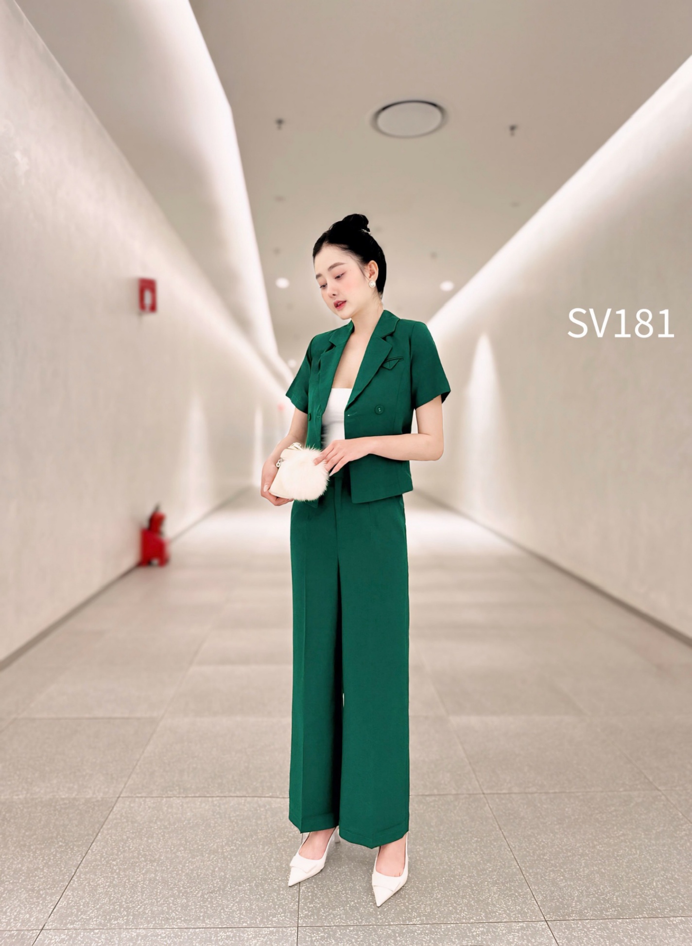 SV181 set vest áo tay cộc quần xuông