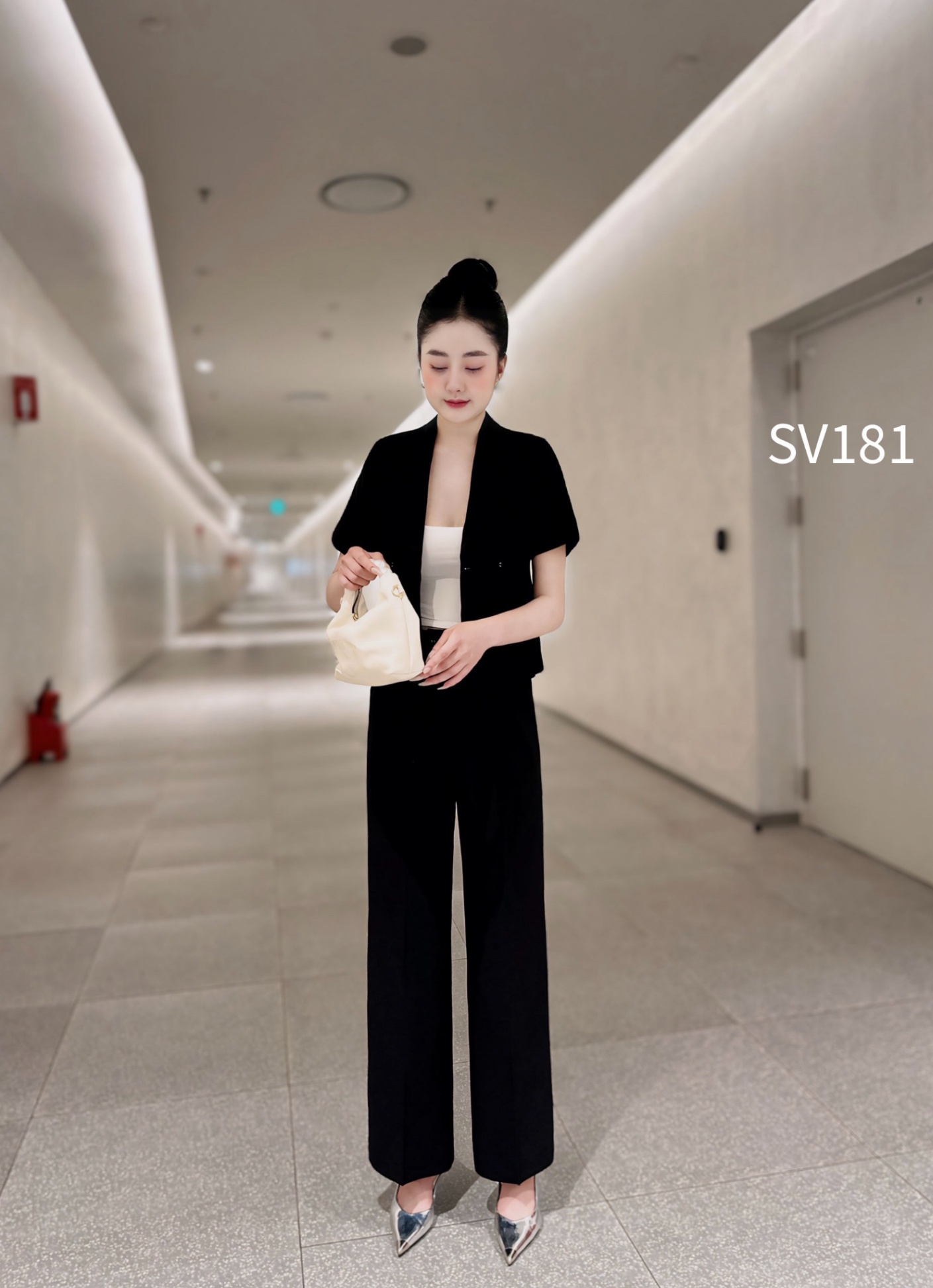 SV181 set vest áo tay cộc quần xuông