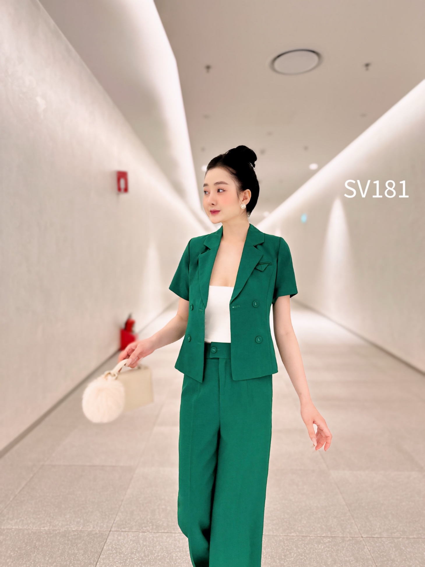 SV181 set vest áo tay cộc quần xuông