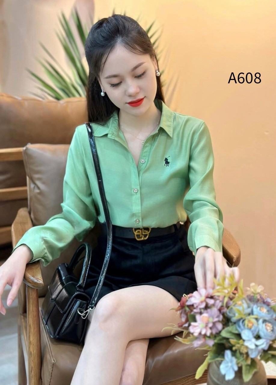 A608 áo sơ mi thêu ngựa