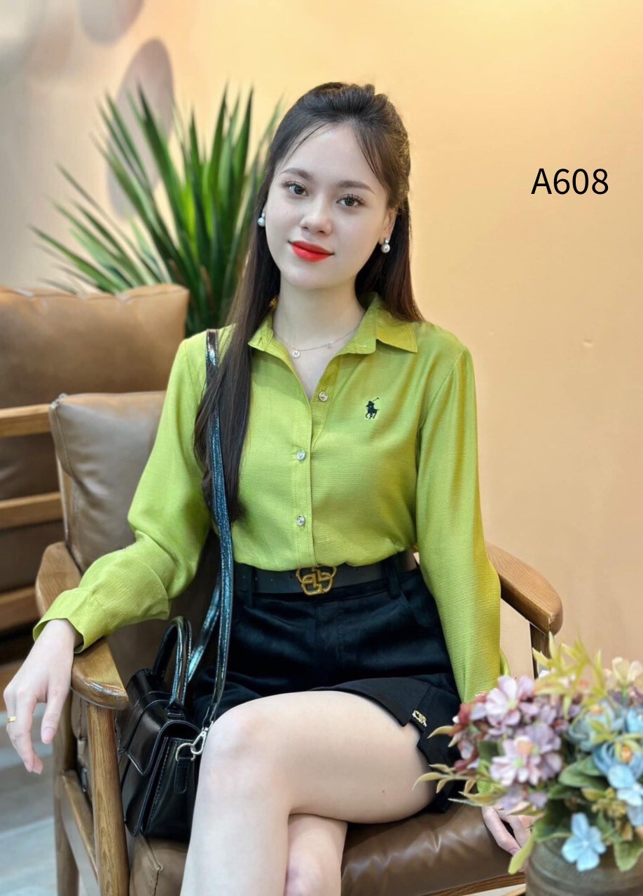 A608 áo sơ mi thêu ngựa