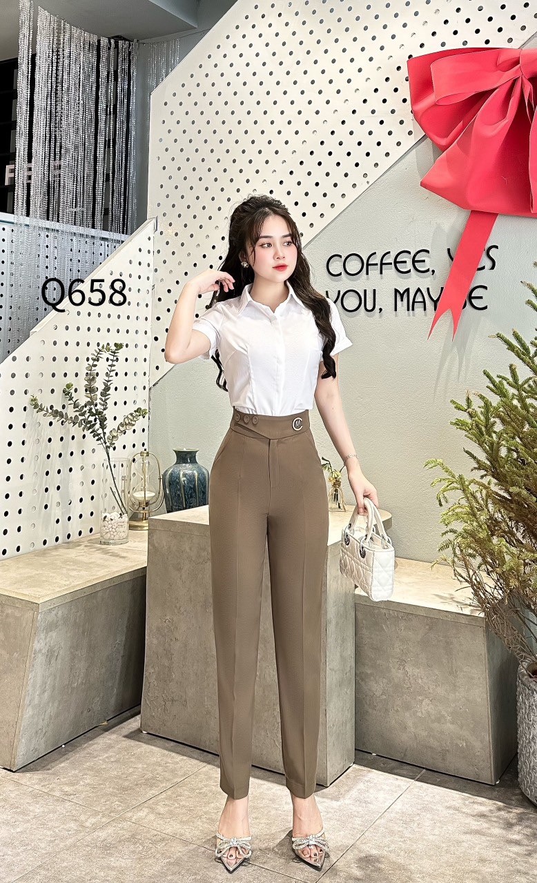 Q658 quần baggy 3 cúc tag lệch