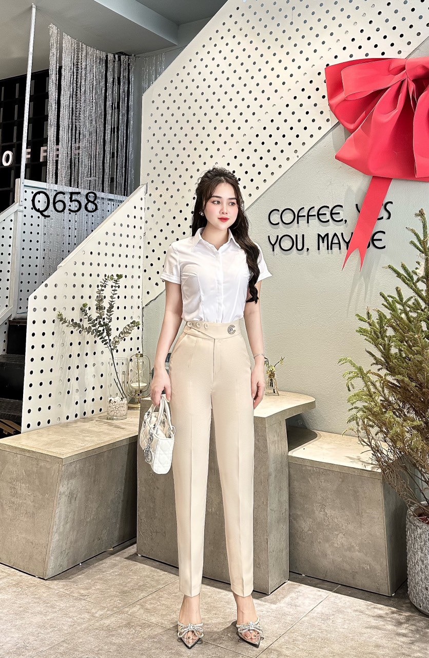 Q658 quần baggy 3 cúc tag lệch