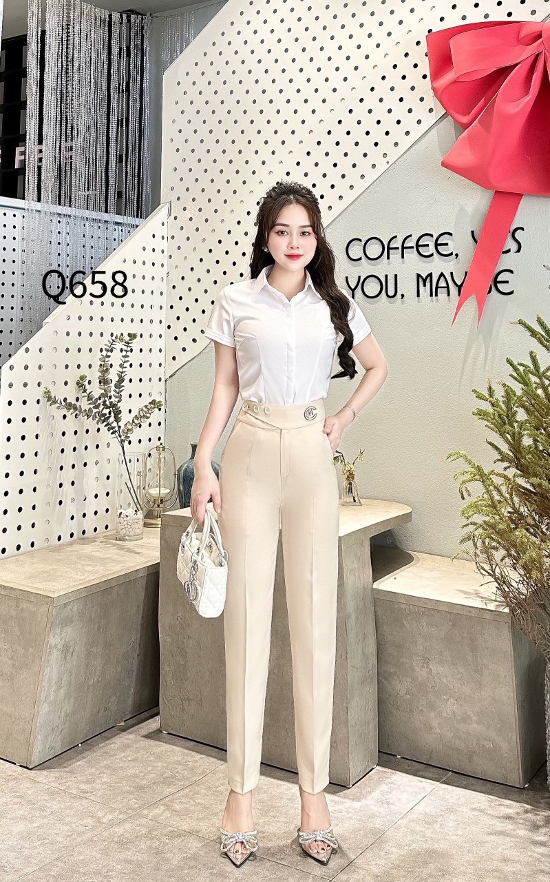 Q658 quần baggy 3 cúc tag lệch